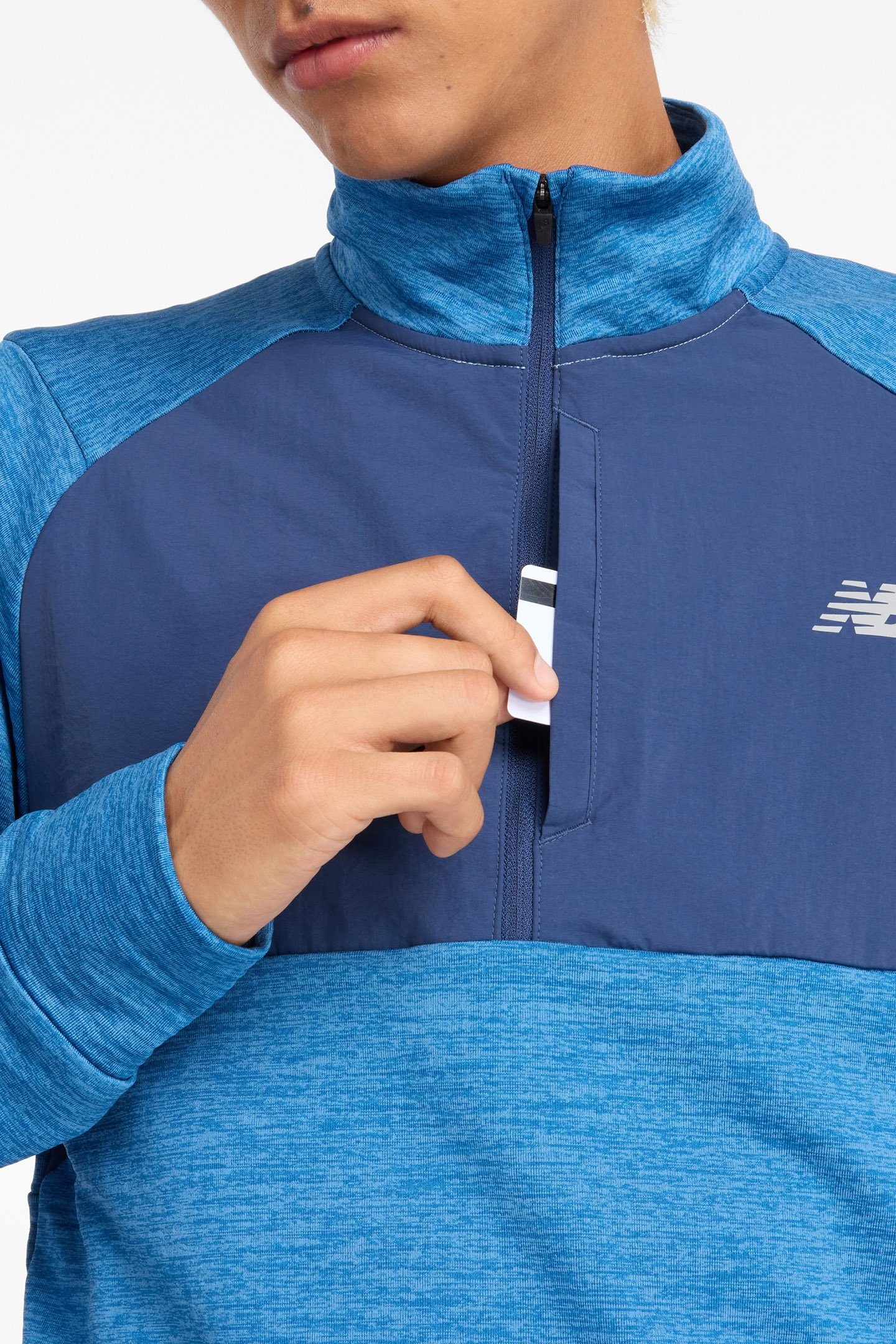 HEAT GRID HALF ZIP LONG SLEEVE TOP IN BLUE 6