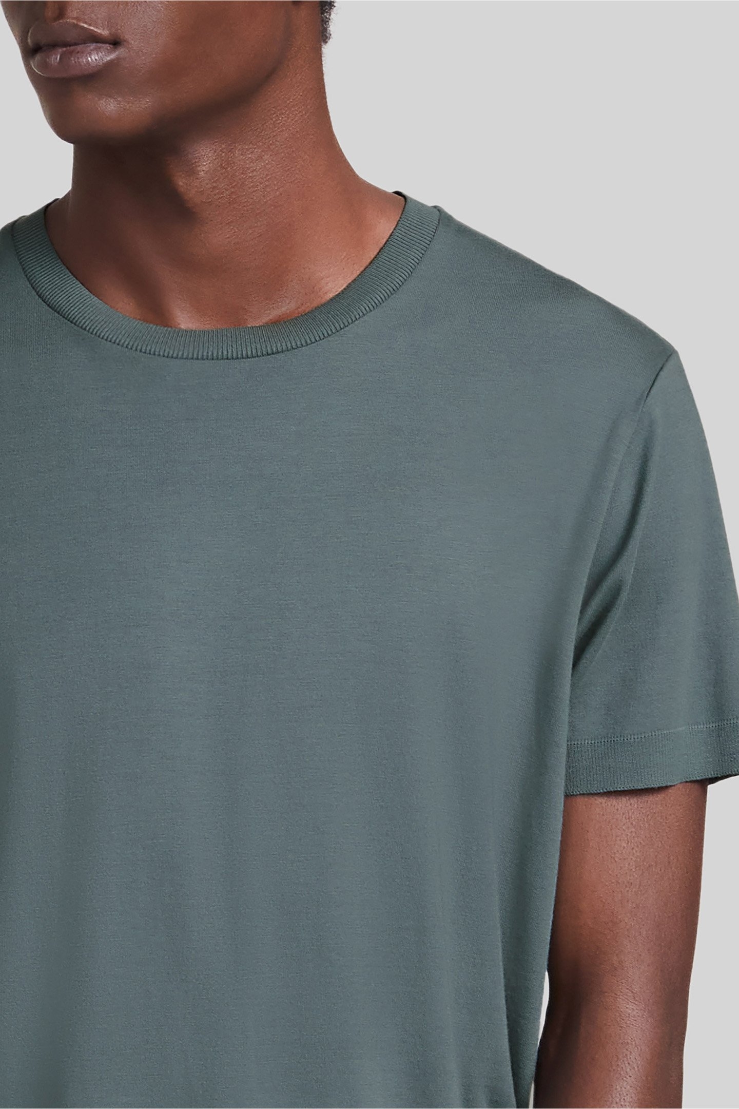 BLUISH GREEN COTTON MODAL BLEND T-SHIRT 5
