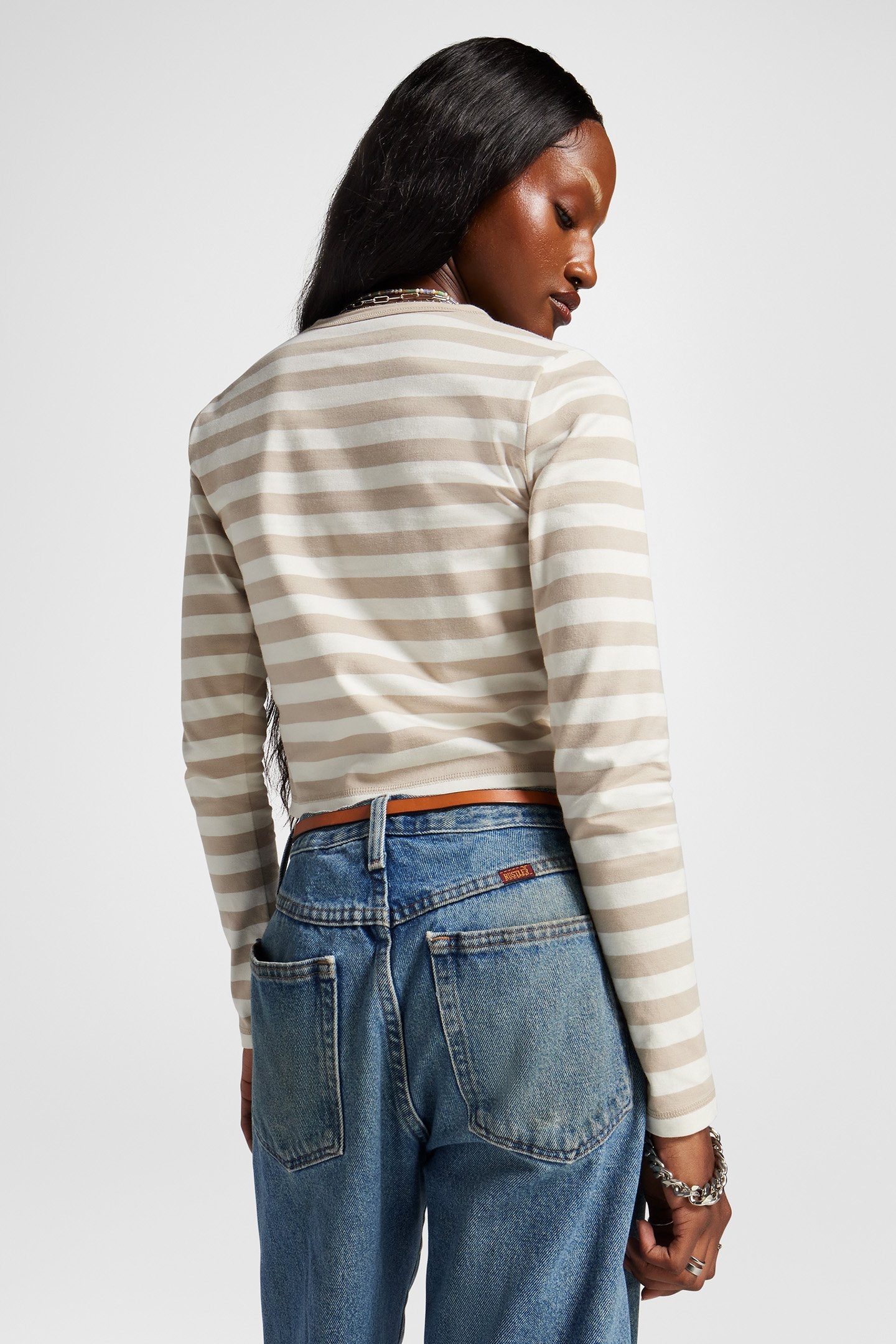 CHEVRON BABY TEE STRIPES LS CONVERSE EGRET 2