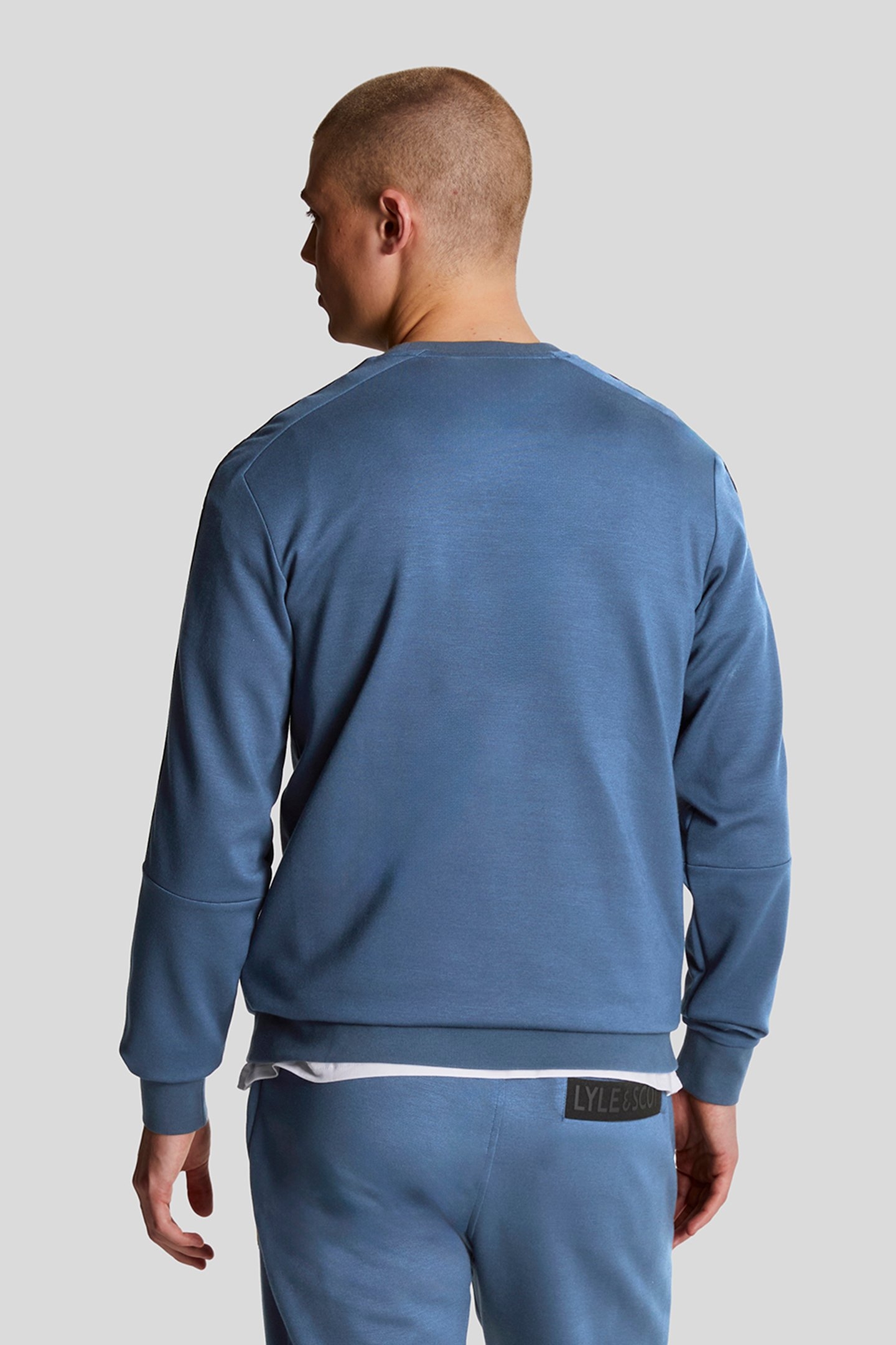 POCKET BRANDED SWEAT CREW LIGHT NAVY 2