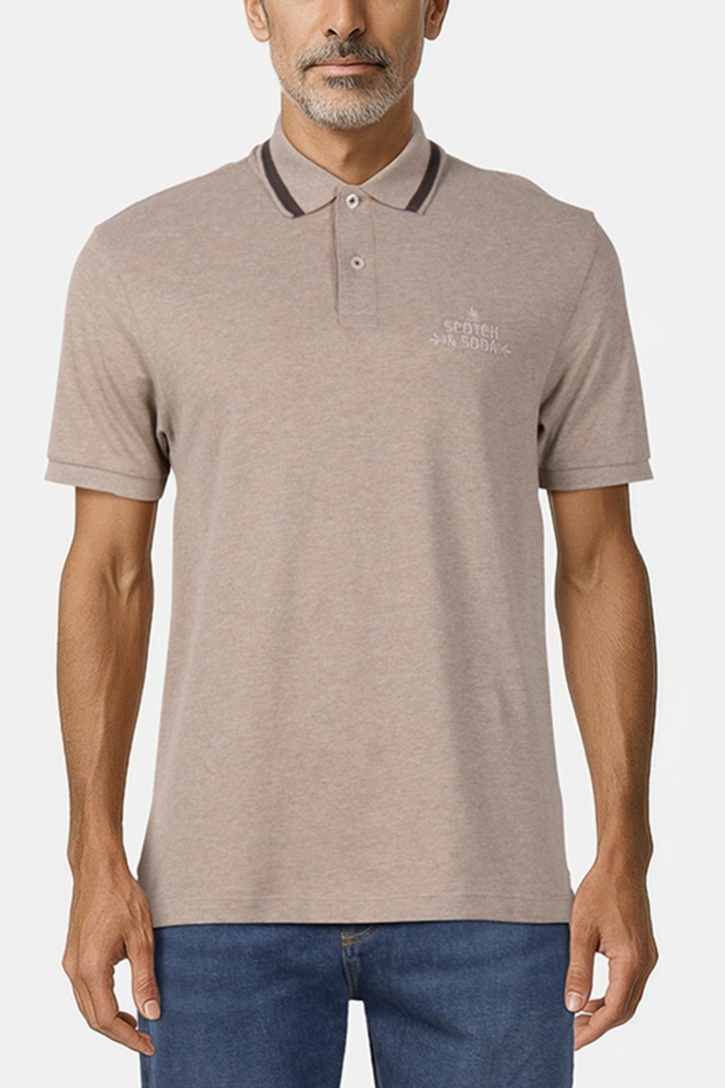 PIQUE SS POLO MOCHA HTHR 1