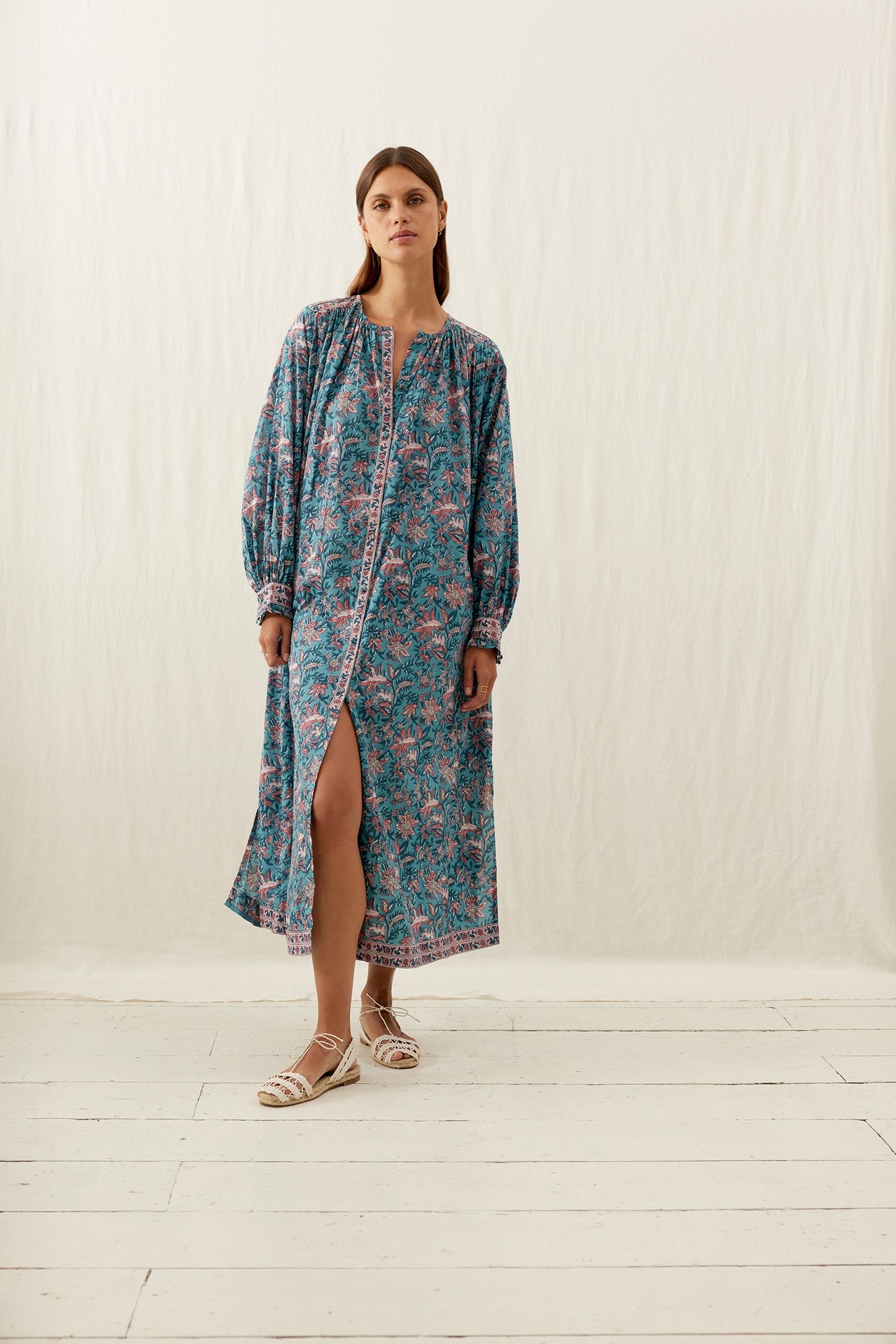 DRESS DEEPALI TEAL GARDEN OF EDEN 1