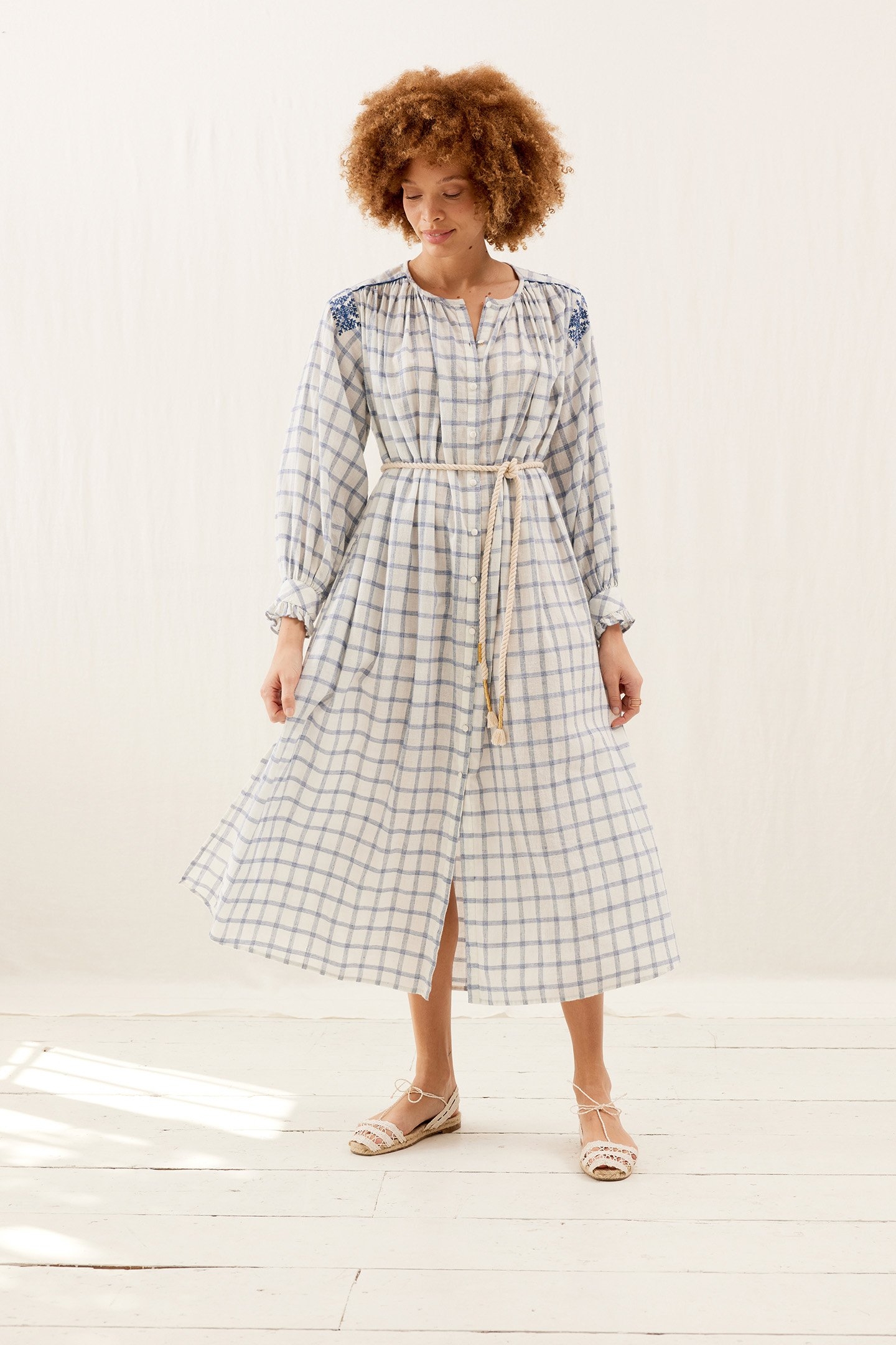 DRESS DEEPALI BLUE RIVER CHECKS 1