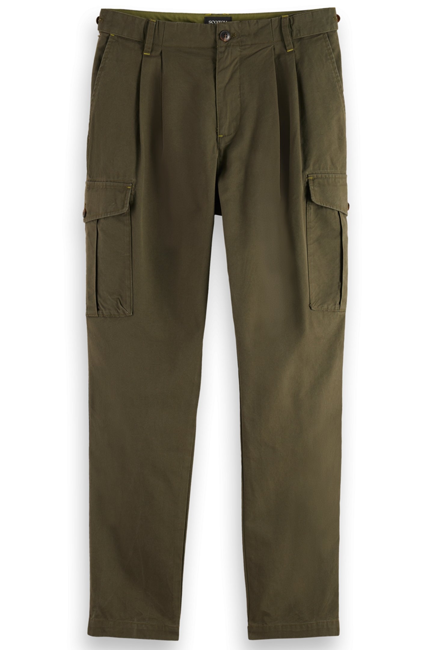 TWILT - PLEATED COTTON / TENCEL TWILL CARGO HERITAGE GREEN 1