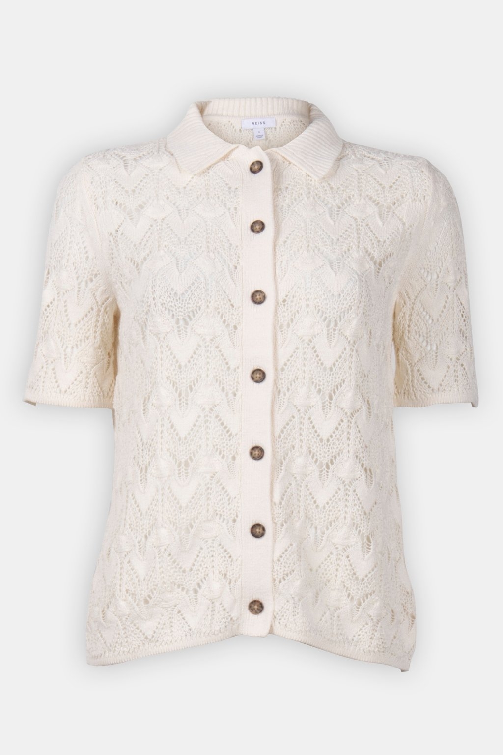 CROCHET KNIT POLO IVORY 3