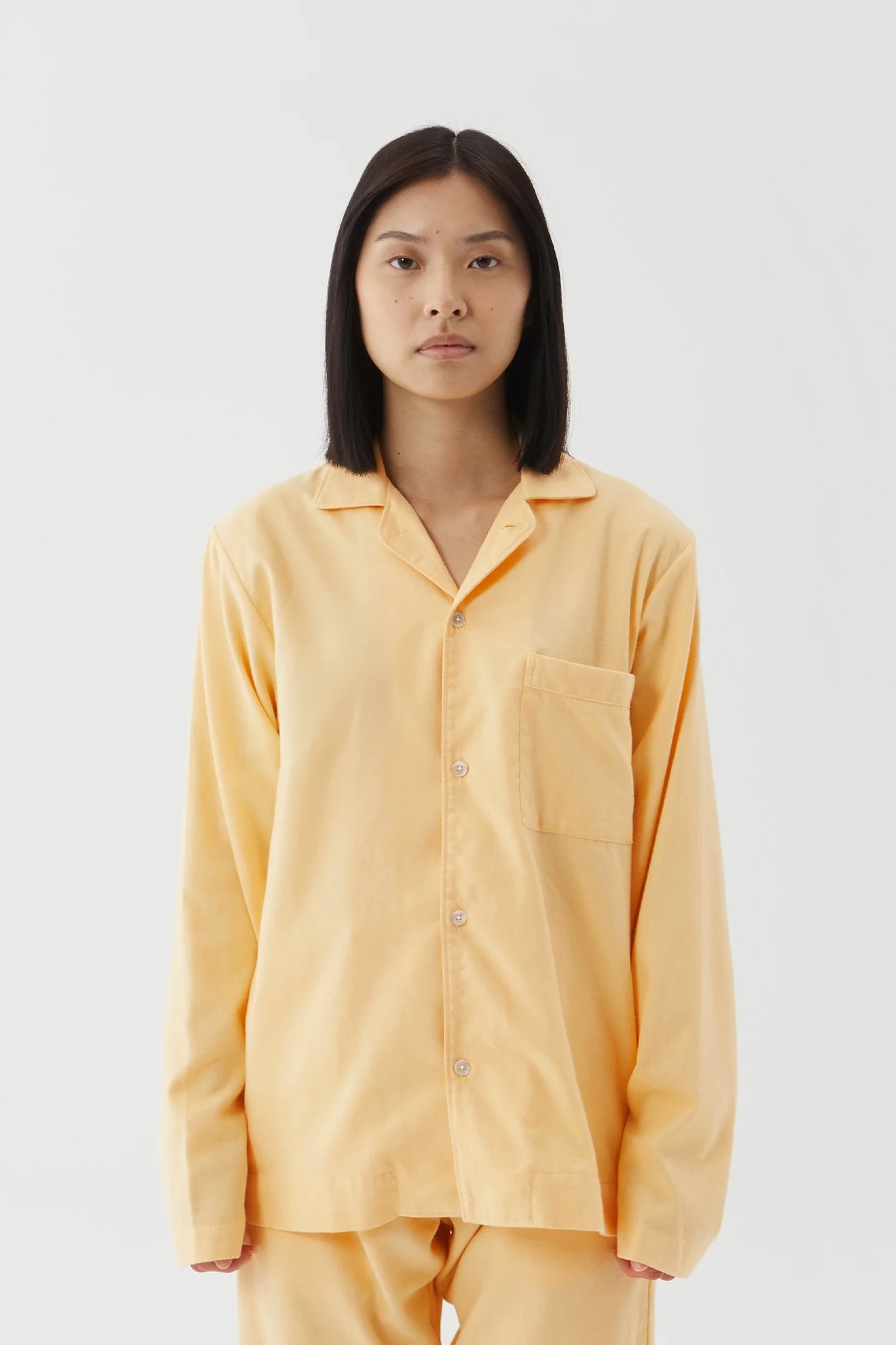 UNISEX FLANNEL, PYJAMAS SHIRT GENTLE YELLOW 1