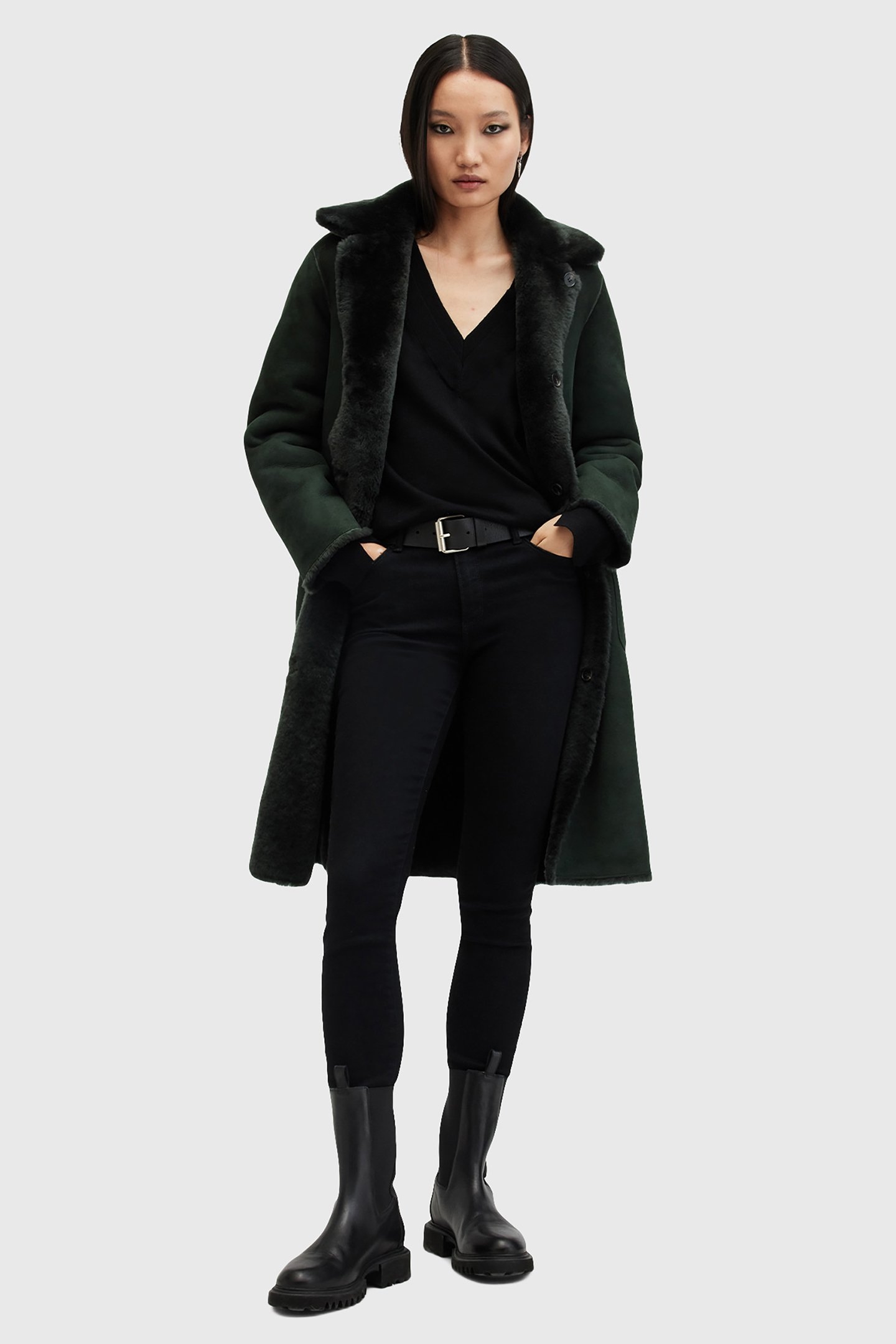 SERRA SHEARLING COAT SYCAMORE GREEN 5