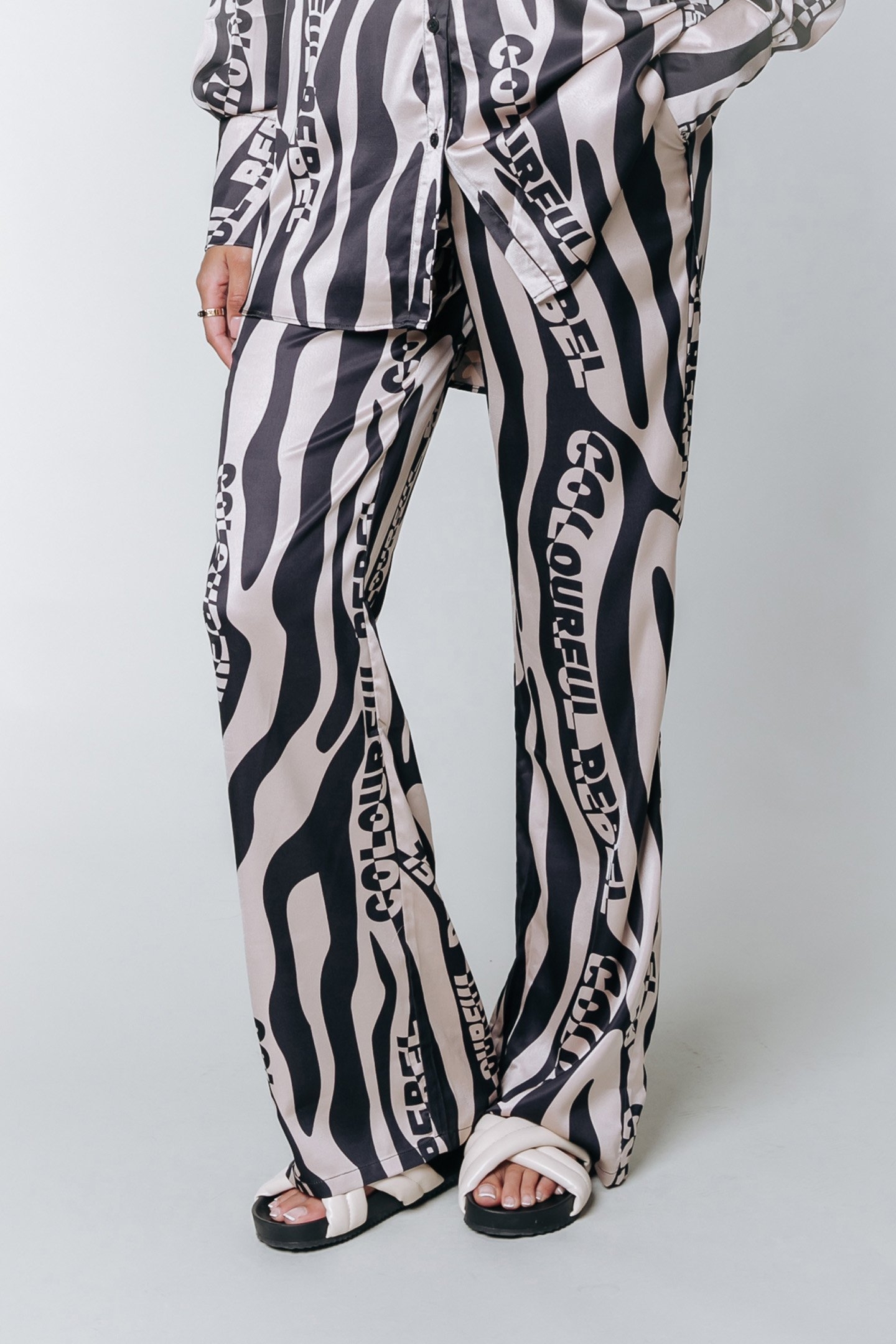 MELODY ZEBRA STRAIGHT PANTS SAND 1