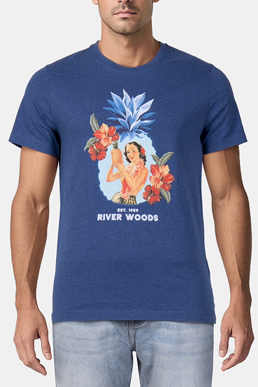 BASIC COTTON T-SHIRT IN BLUE 1