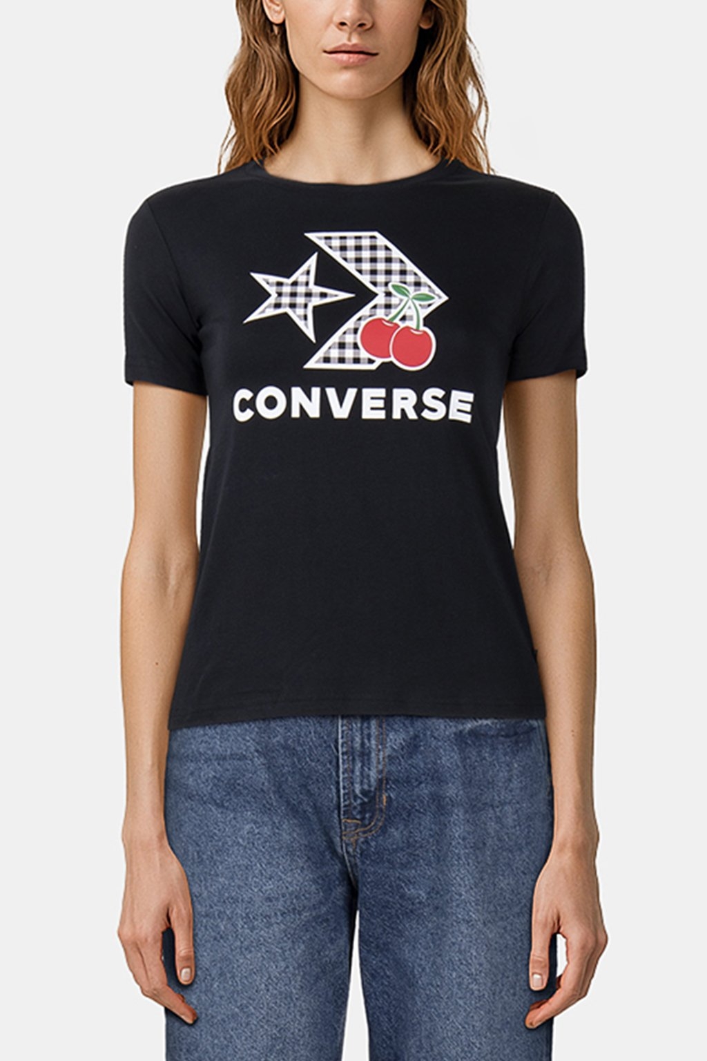 CHERRY STAR CHEVRON T-SHIRT CONVERSE BLACK 1