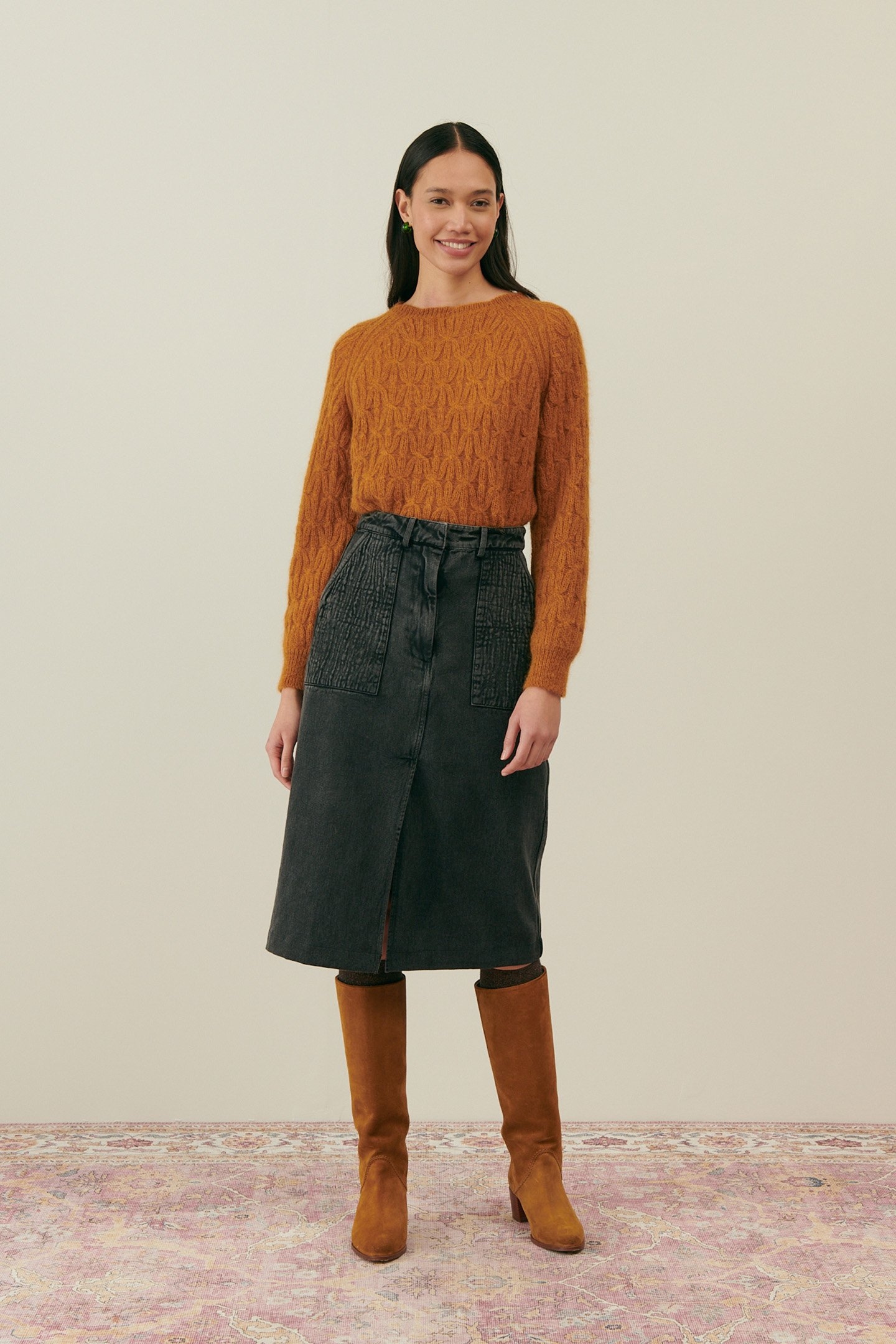 SKIRT ARLES CHARCOAL 2