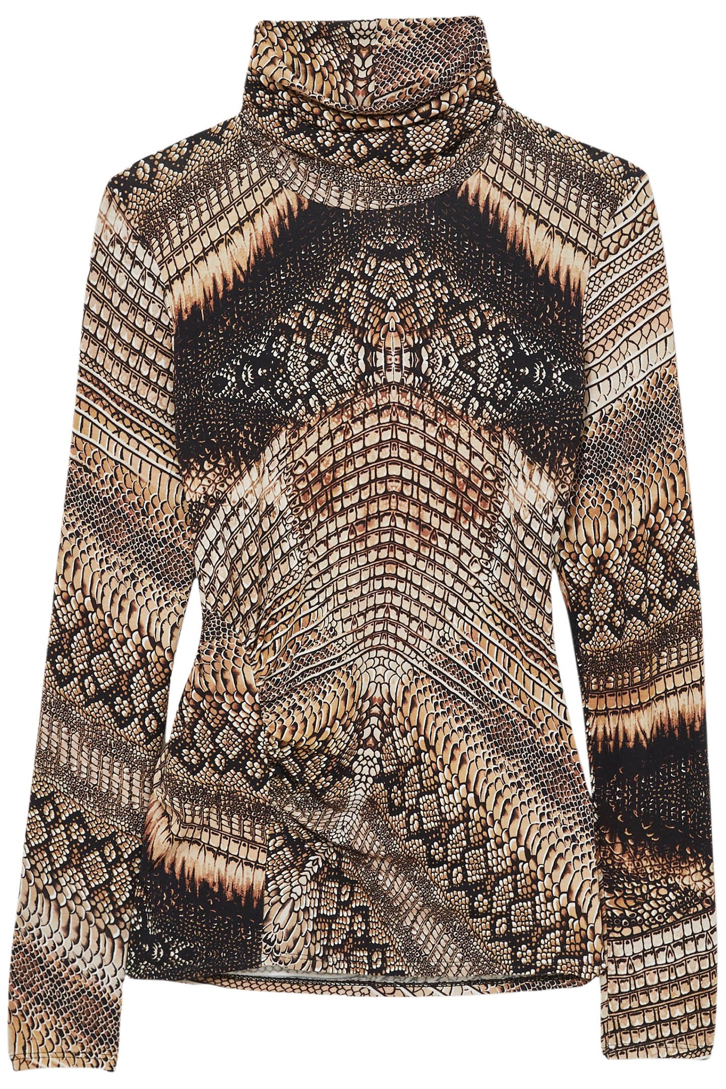 NAOMI SNAKE PRINT TOP BROWN 3