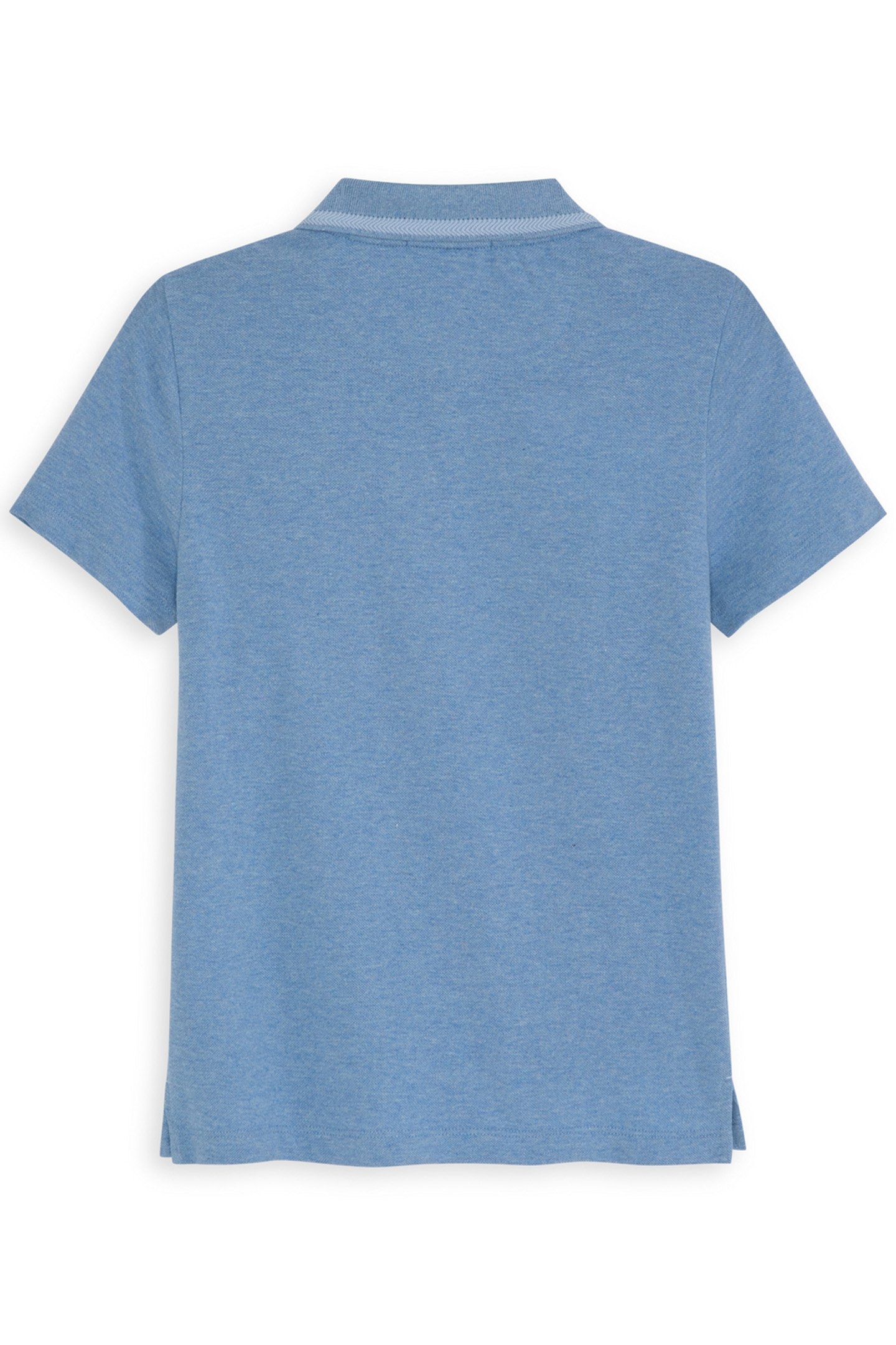BOYS HEATHER PIQUE POLO BLUE/GREY 2
