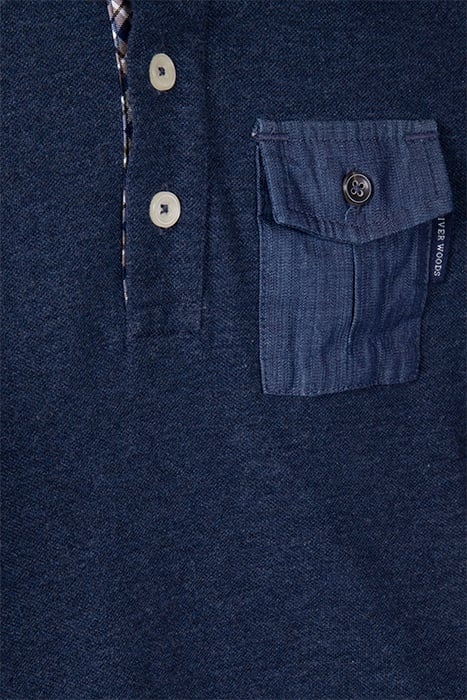 CUSTOM FIT COTTON POLO IN BLUE 3