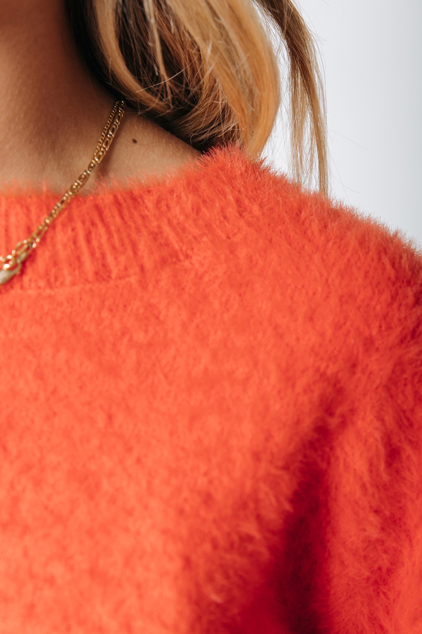 WHITNEY CROPPED KNITTED SWEATER BRIGHT ORANGE 6