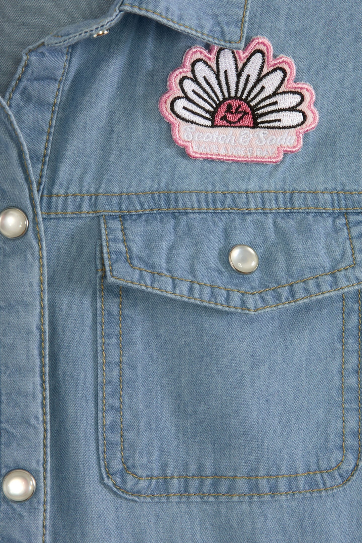 GIRLS LIGHTWEIGHT DENIM SS DRESS COASTAL BLUE 3