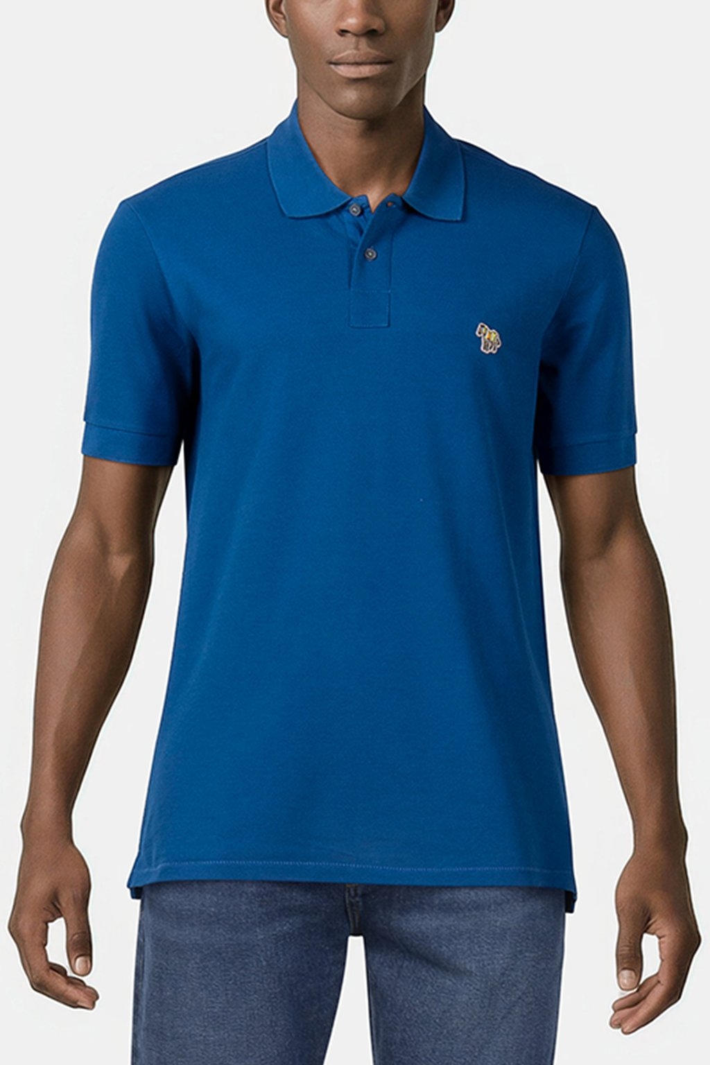 REG FIT SS POLO SHIRT ZEBRA COBALT BLUE 1