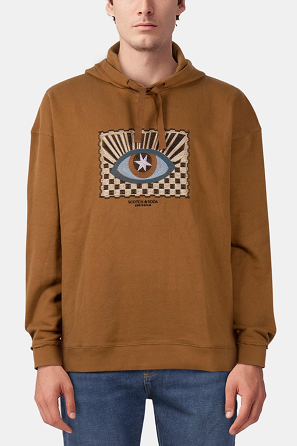 EMBROIDERED ARTWORK HOODIE GOLDEN RUST 1
