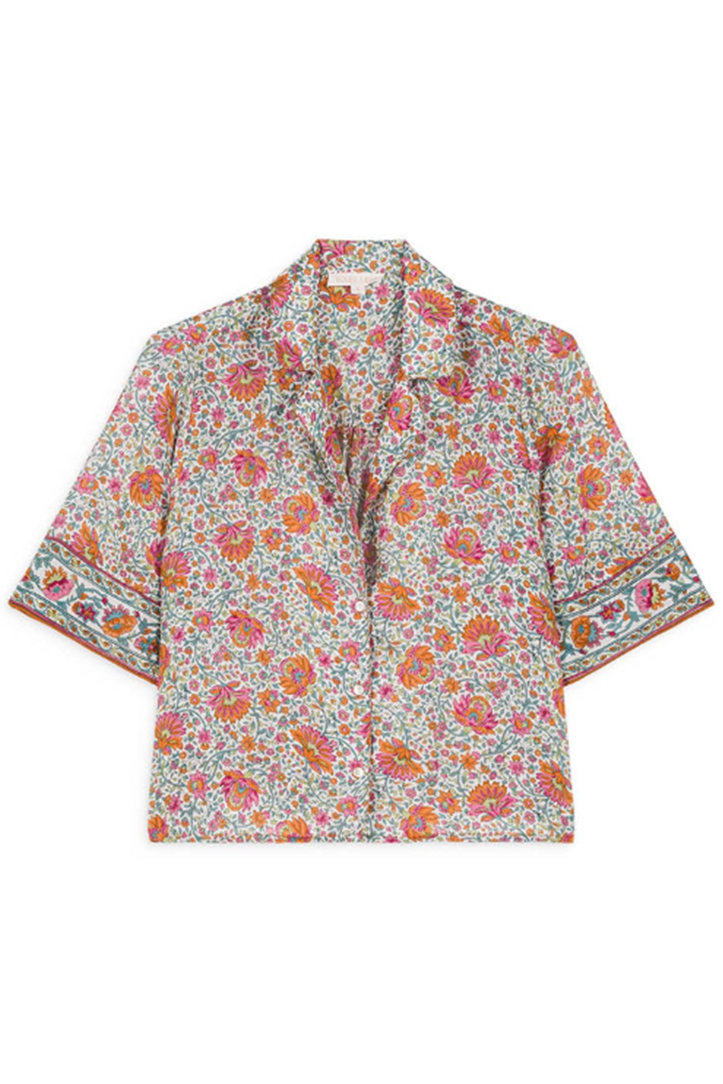 PAJAMAS TOP LOULOU IVORY WINTER GARDEN 3