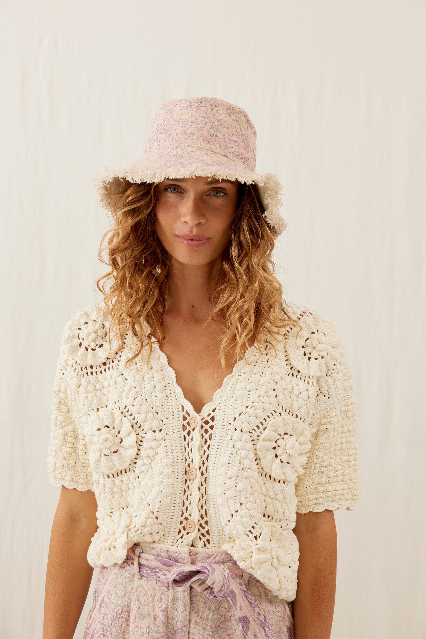 SUN HAT LAJIK PINK DAISY GARDEN 2