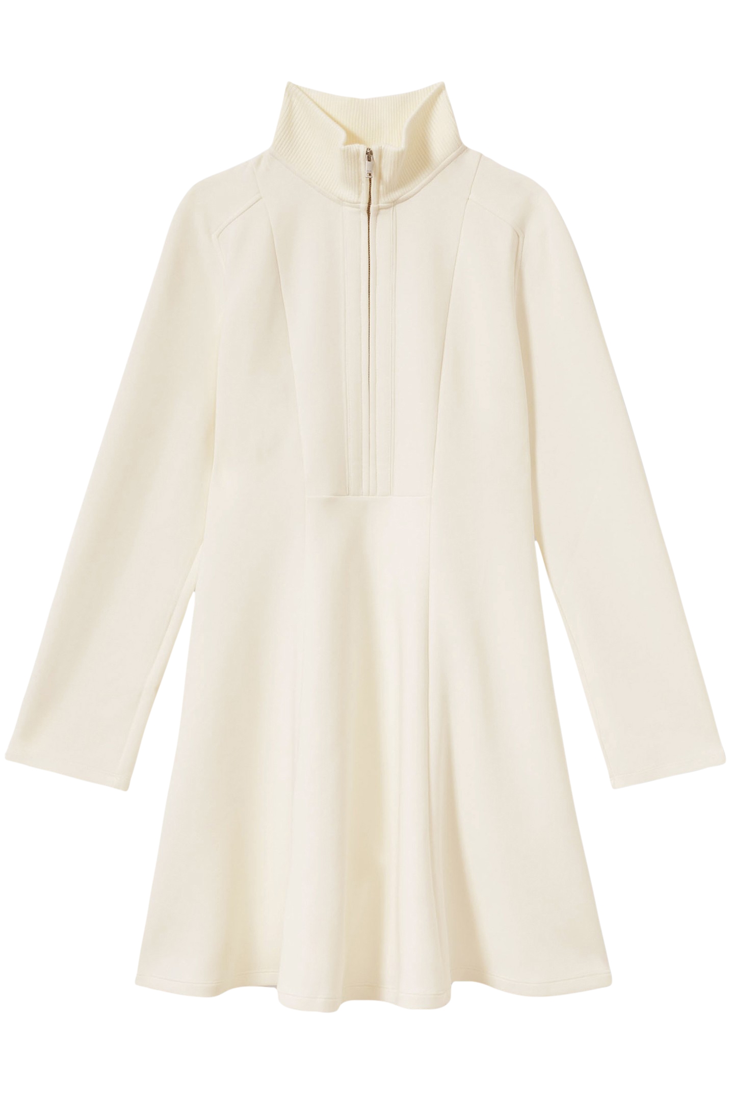 KRYSTA FIT & FLARE JERSEY DRESS CREAM 3