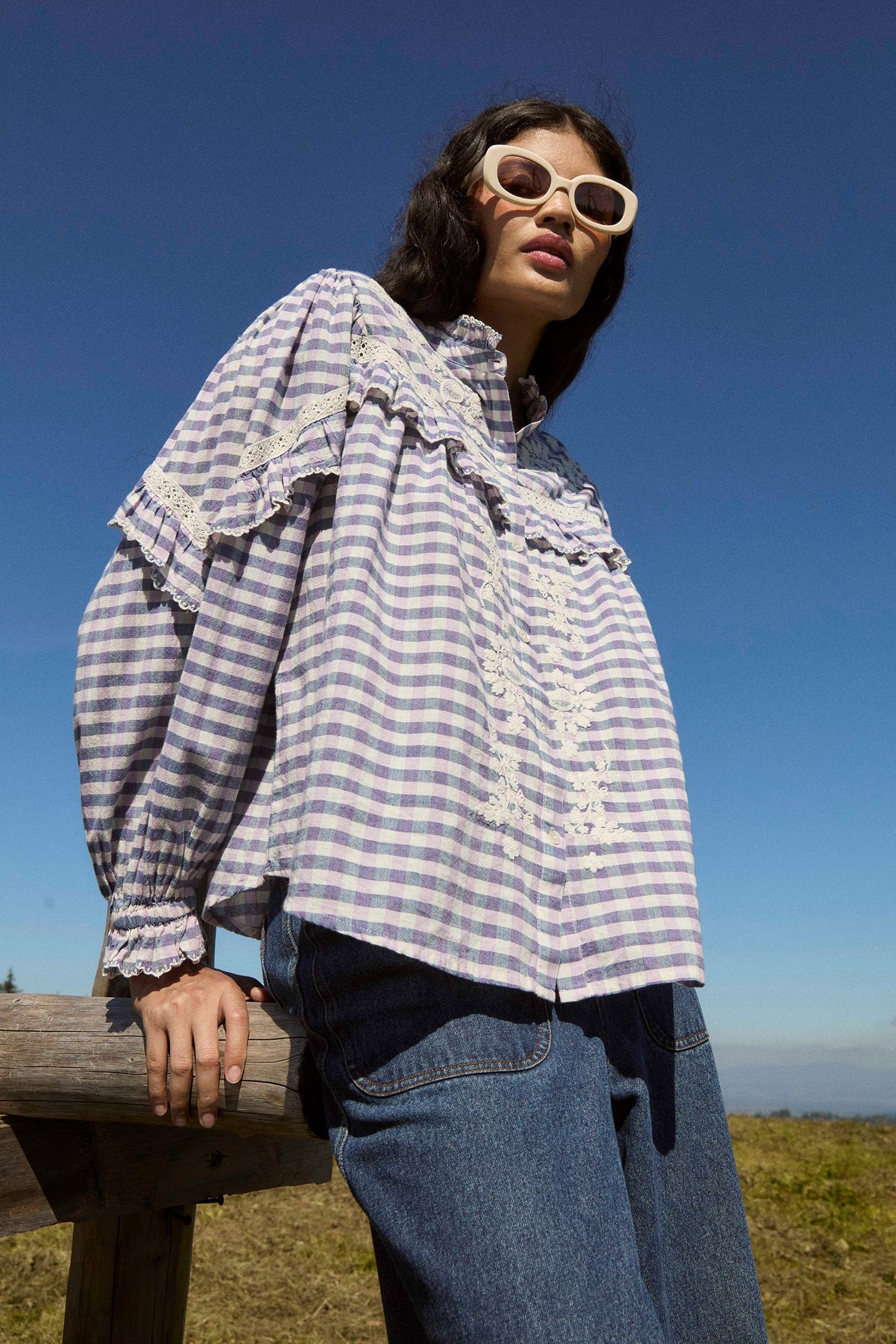 SHIRT NOELIANNE BLUE & PURPLE CHECKS 6
