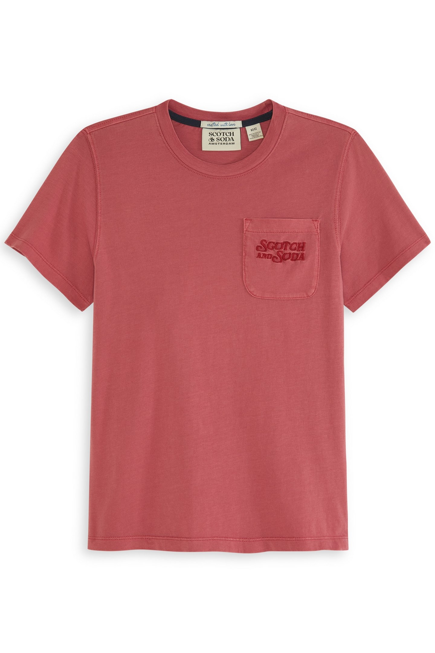 BOYS GARMENT WASH TEE LT PASTEL RED 1