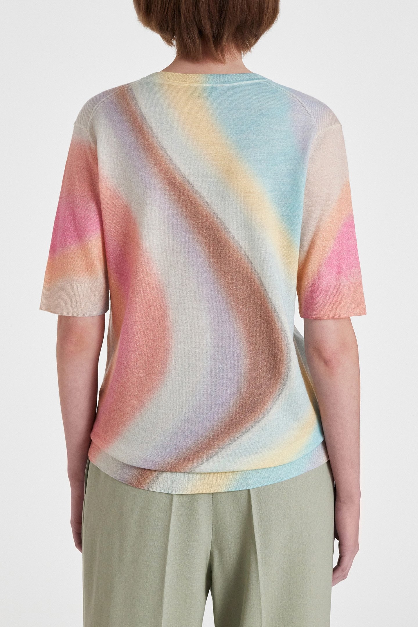 WOMENS KNITTED SWEATER SS CREW NECK SWIRL 2