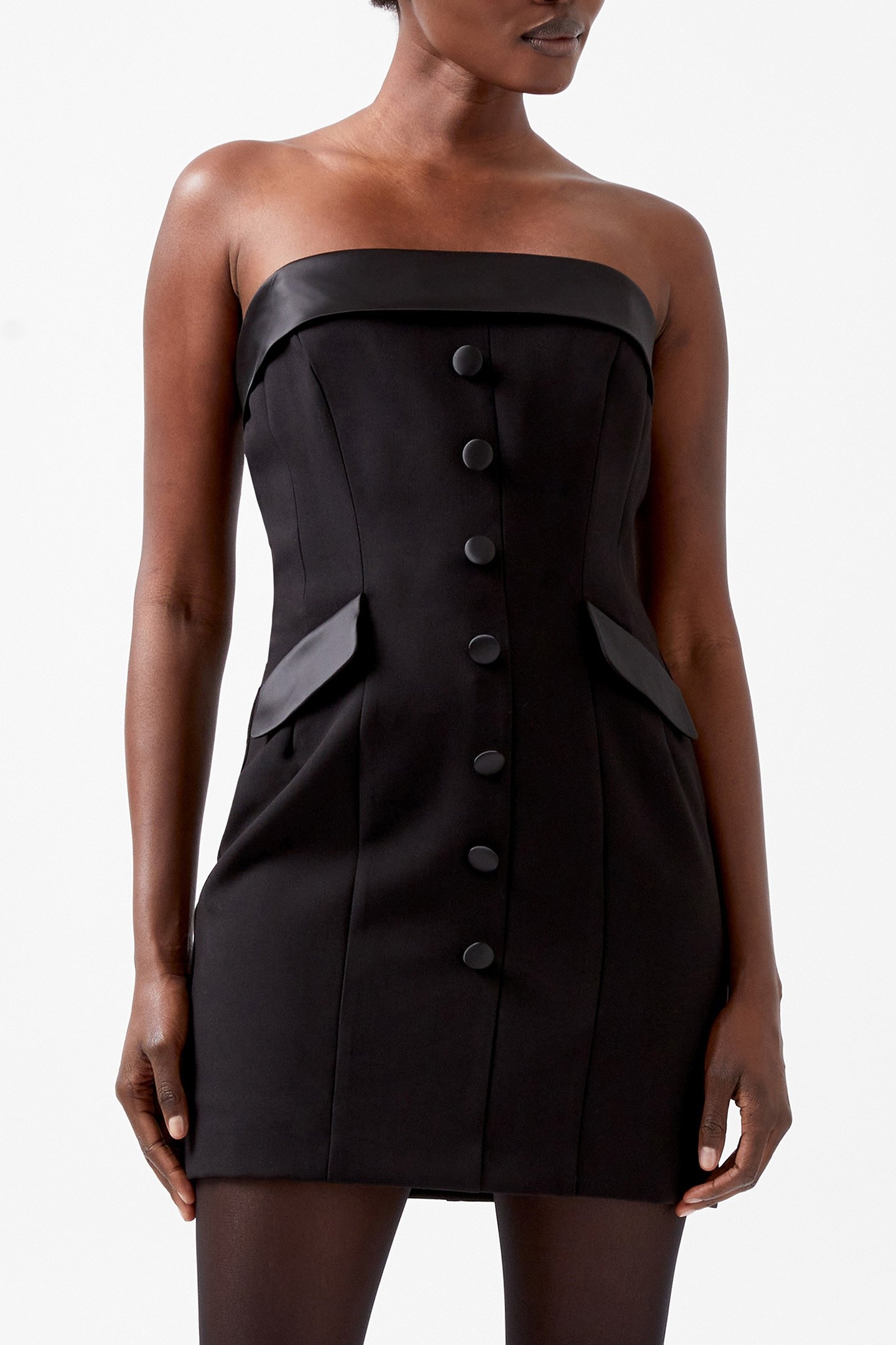 GEMMA CAREY SATIN STRAPLSS DRS BLACKOUT 1