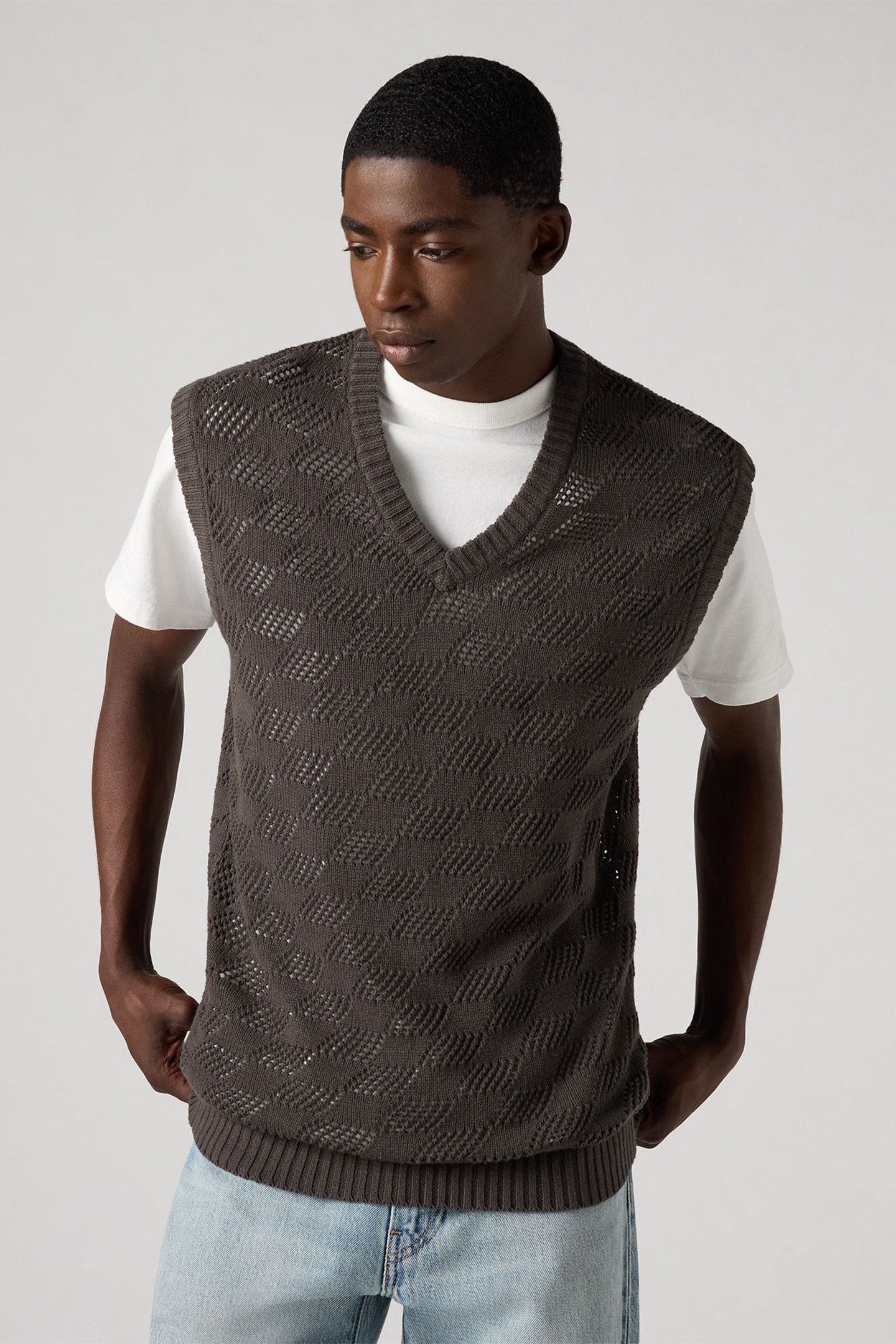 SKYLINE SWEATER VEST CHECKERS DARK PHANTOM 4