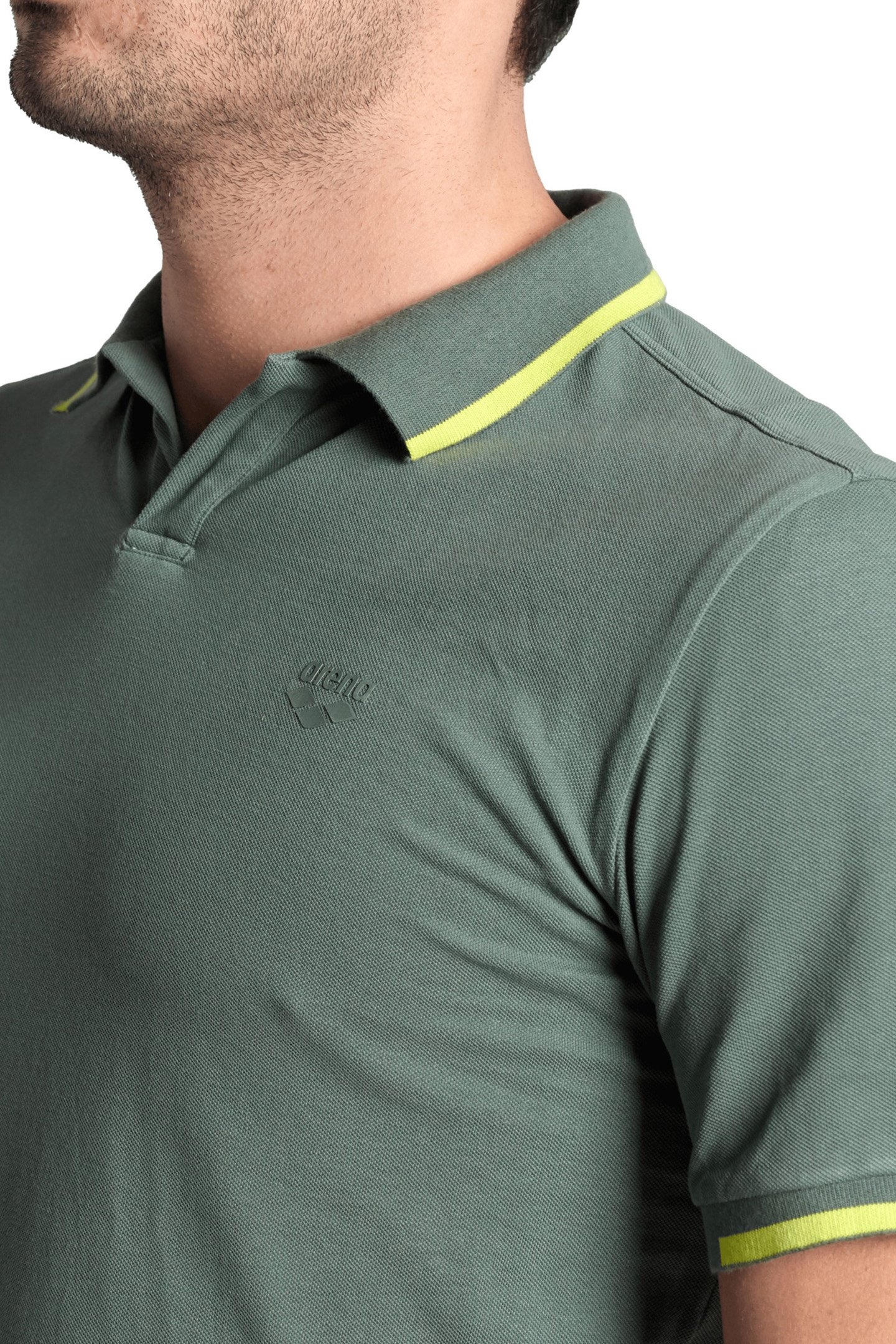 MEN'S POLOSHIRT ARENA TRIM COTTON PIQUET SAGE-SOFT GREEN 4