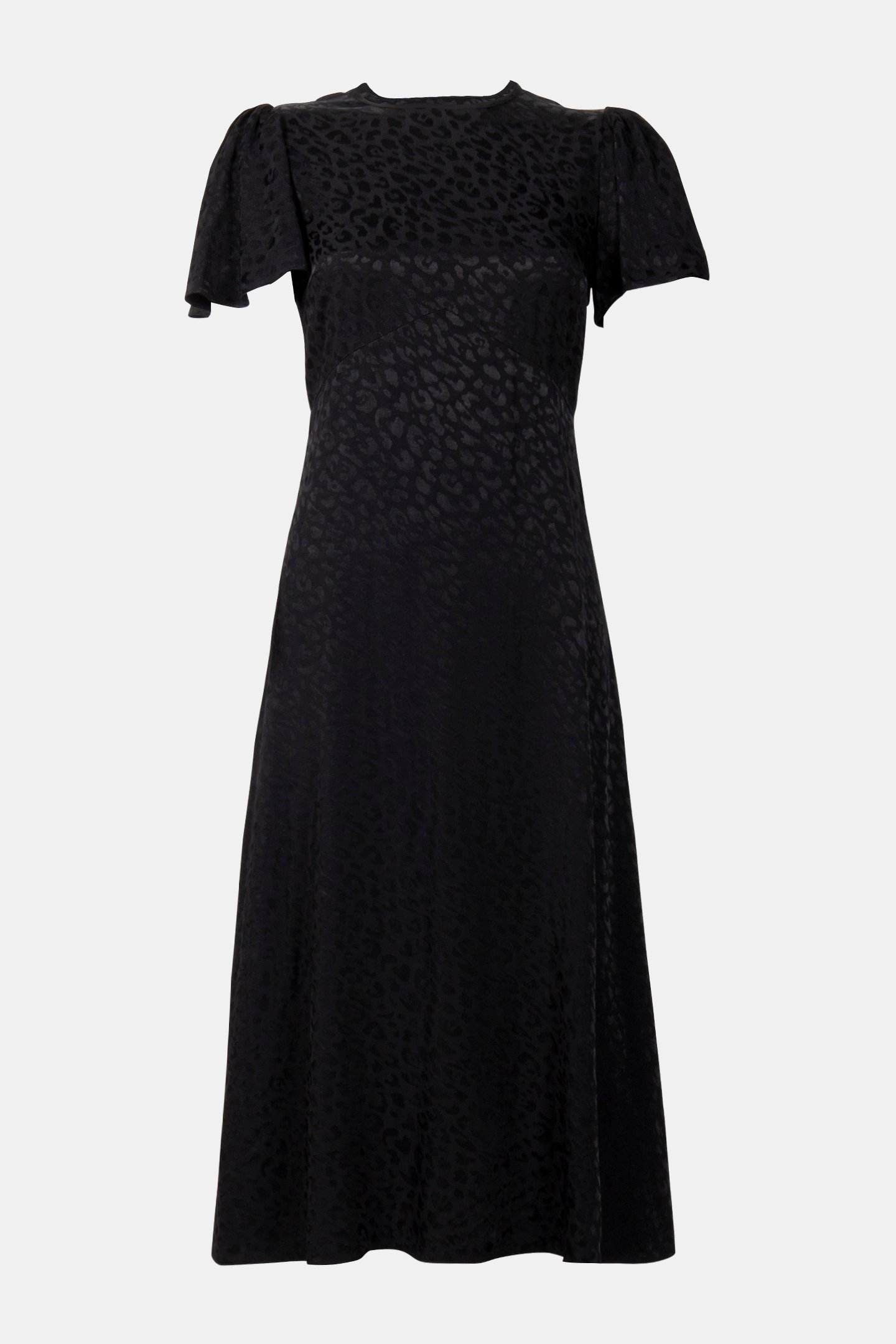 MIDI DRESS IN BLACK ANIMAL JAQUARD 3