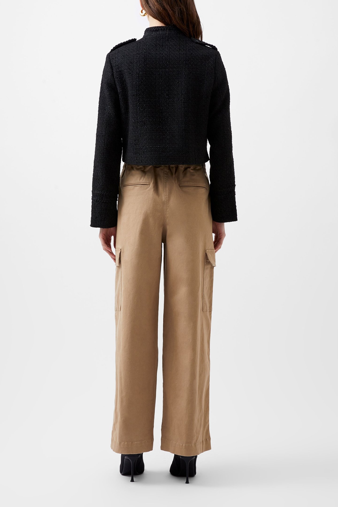 FELICE TWEED MILITARY JACKET BLACKOUT 3