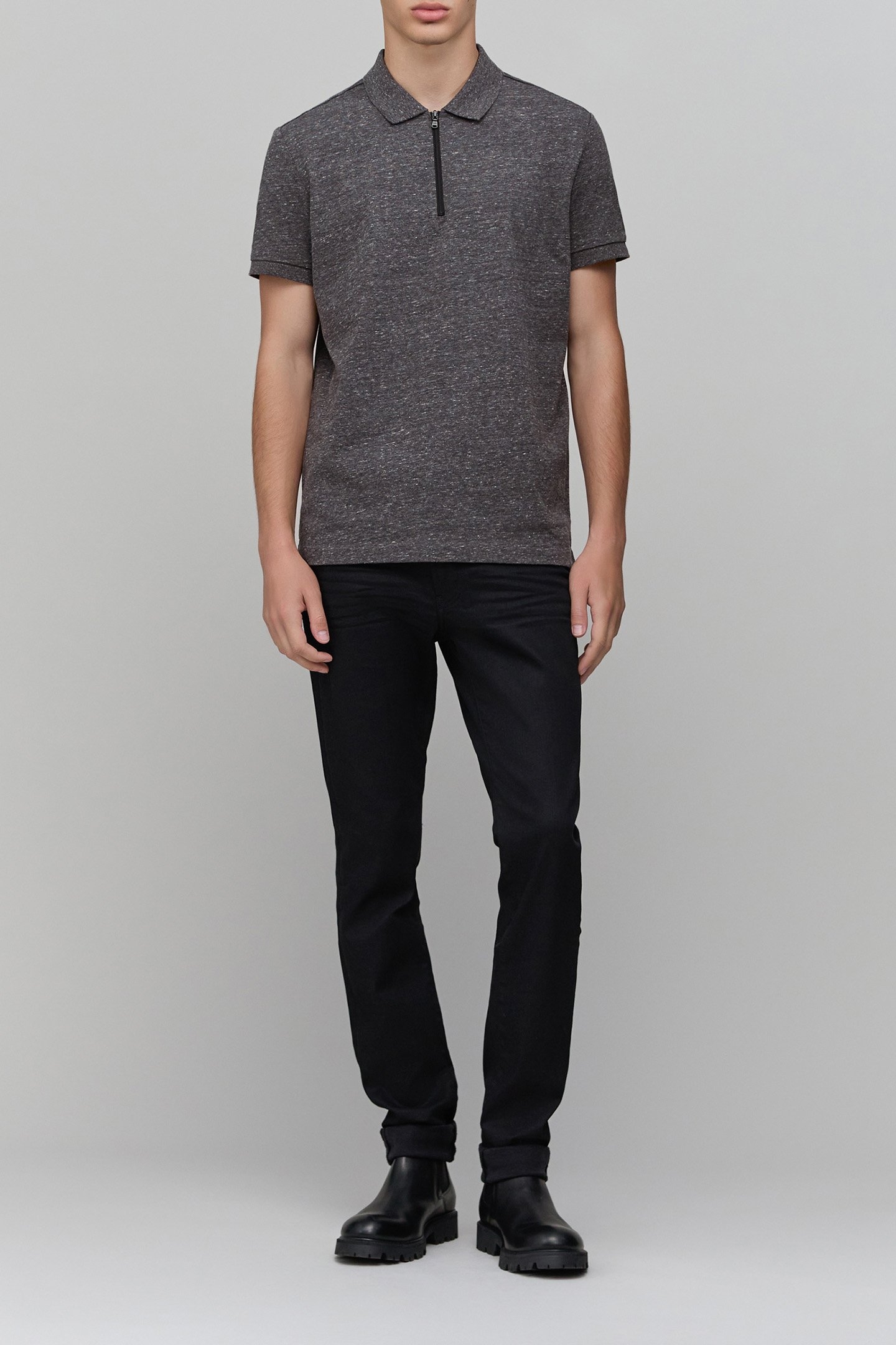 DRY FAST GRAPHITE ZIP POLO SHIRT 3