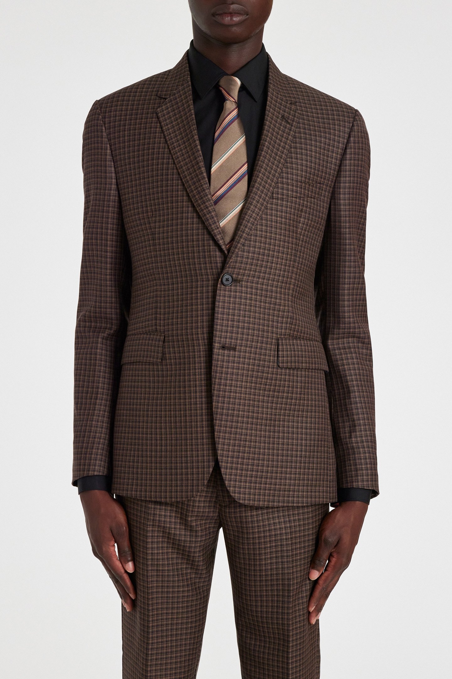 MENS 2 BUTTON JACKET DARK BROWN 1