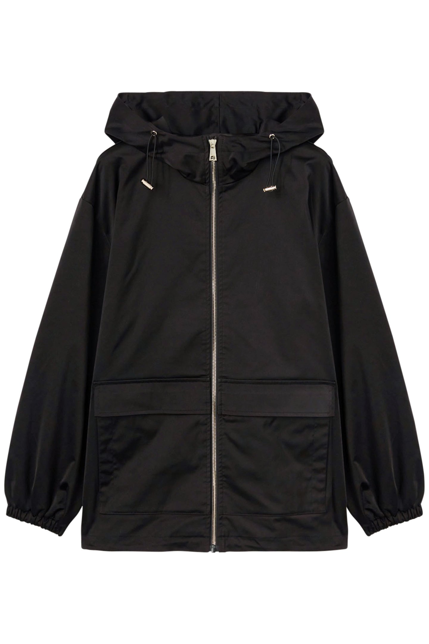 JACKET WITH SATIN EFFECT HOOD BLACK 3