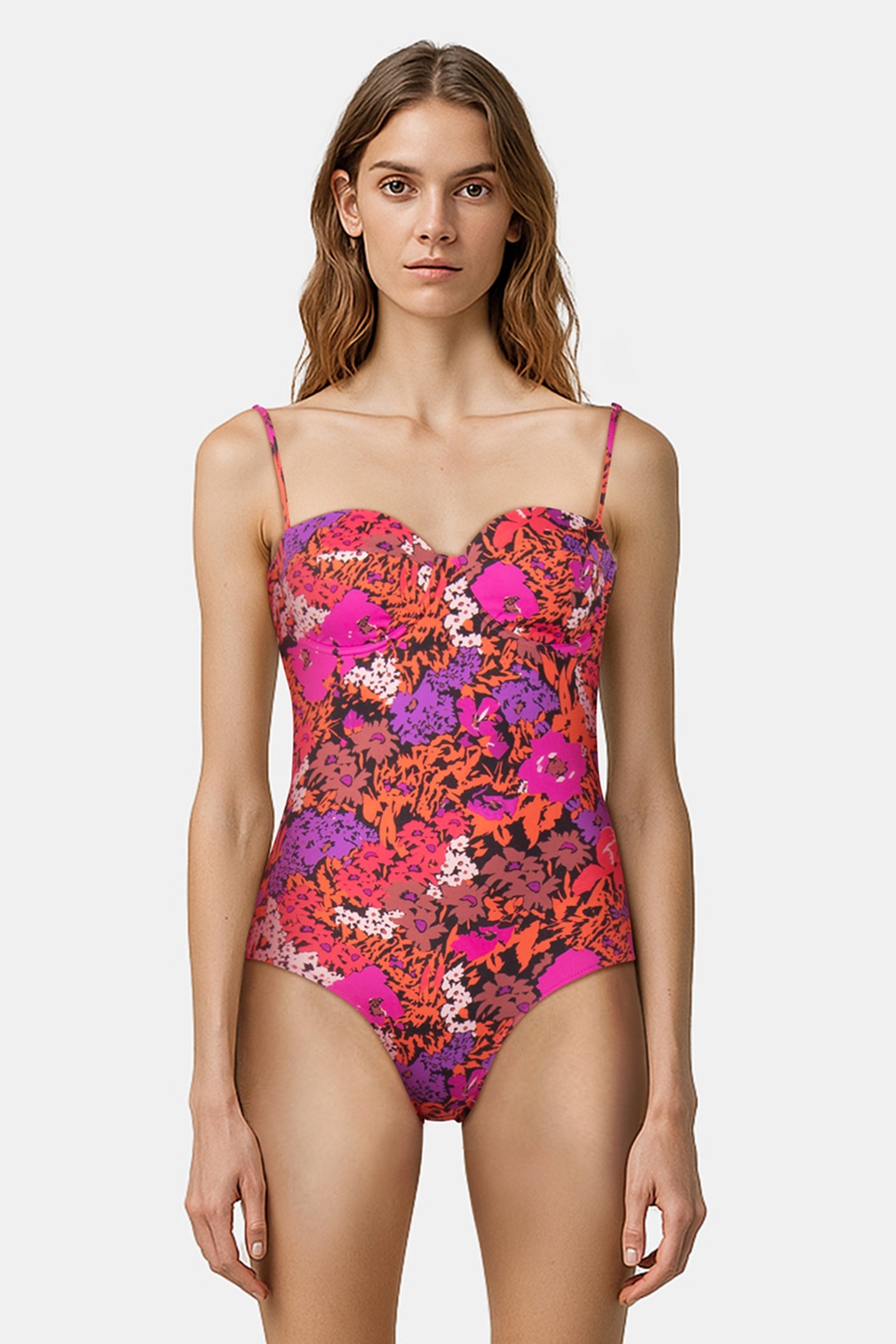 SWIMSUIT BANDEAU BURGUNDY/BORDE 1