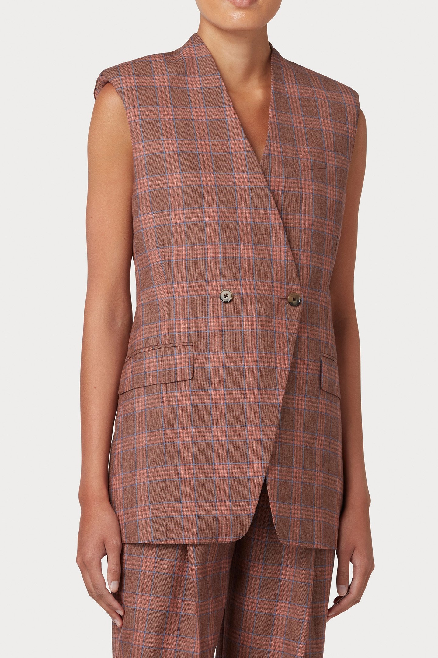 WOMENS SLEEVELESS JACKET CORAL RED 1