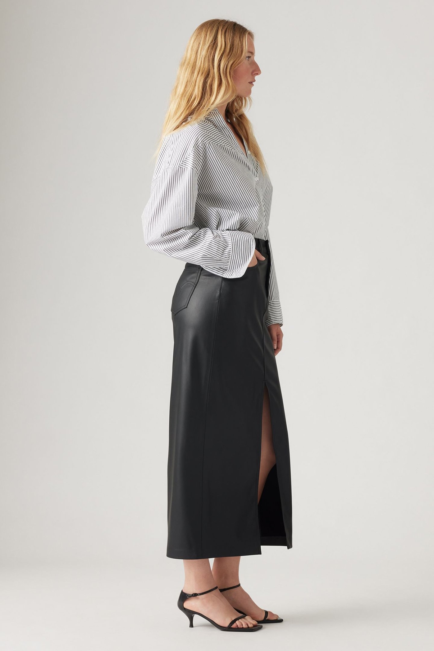 ANKLE COLUMN SKIRT FL LEATHER NIGHT 6