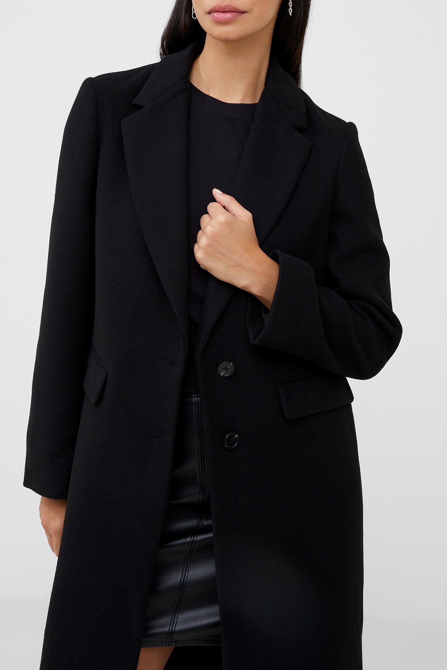 FAWN FELT COAT BLACK 3