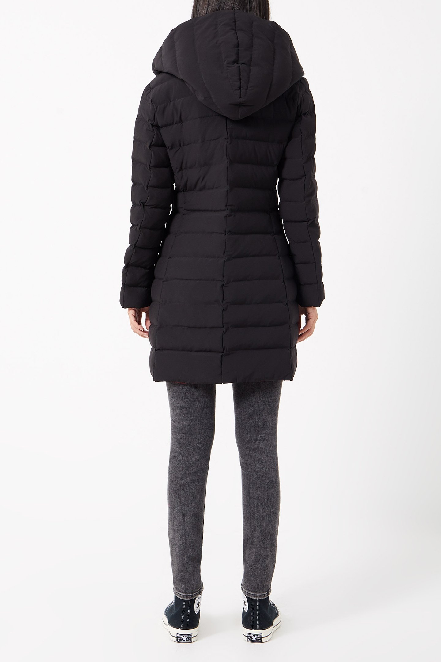 IOLANI MIDI PUFFER COAT BLACK/SETTING SUN 3