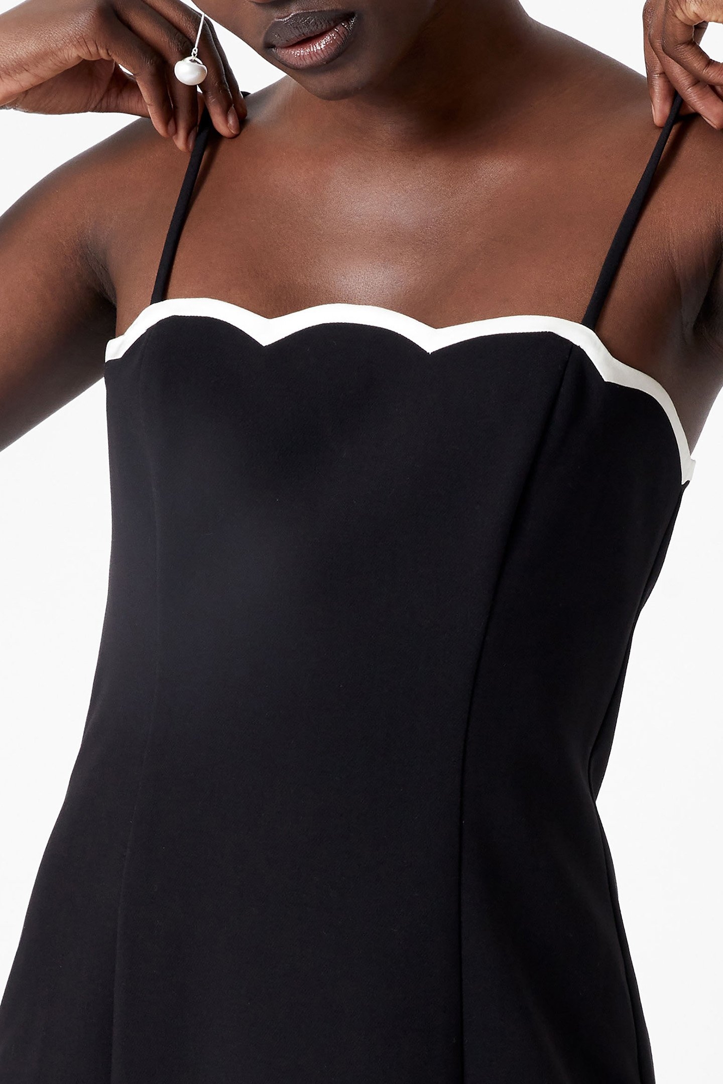 AZRA CONTRAST MINI DRESS BLACK/PORCELAIN CRM 4