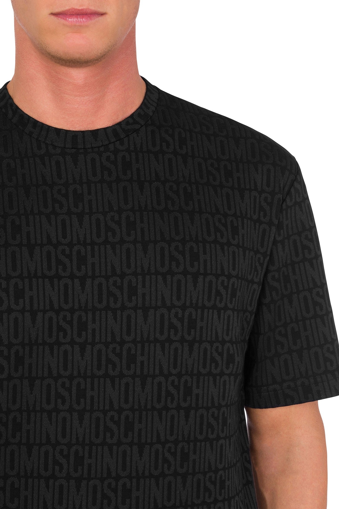 ALLOVER LOGO JACQUARD JERSEY T-SHIRT BLACK 4