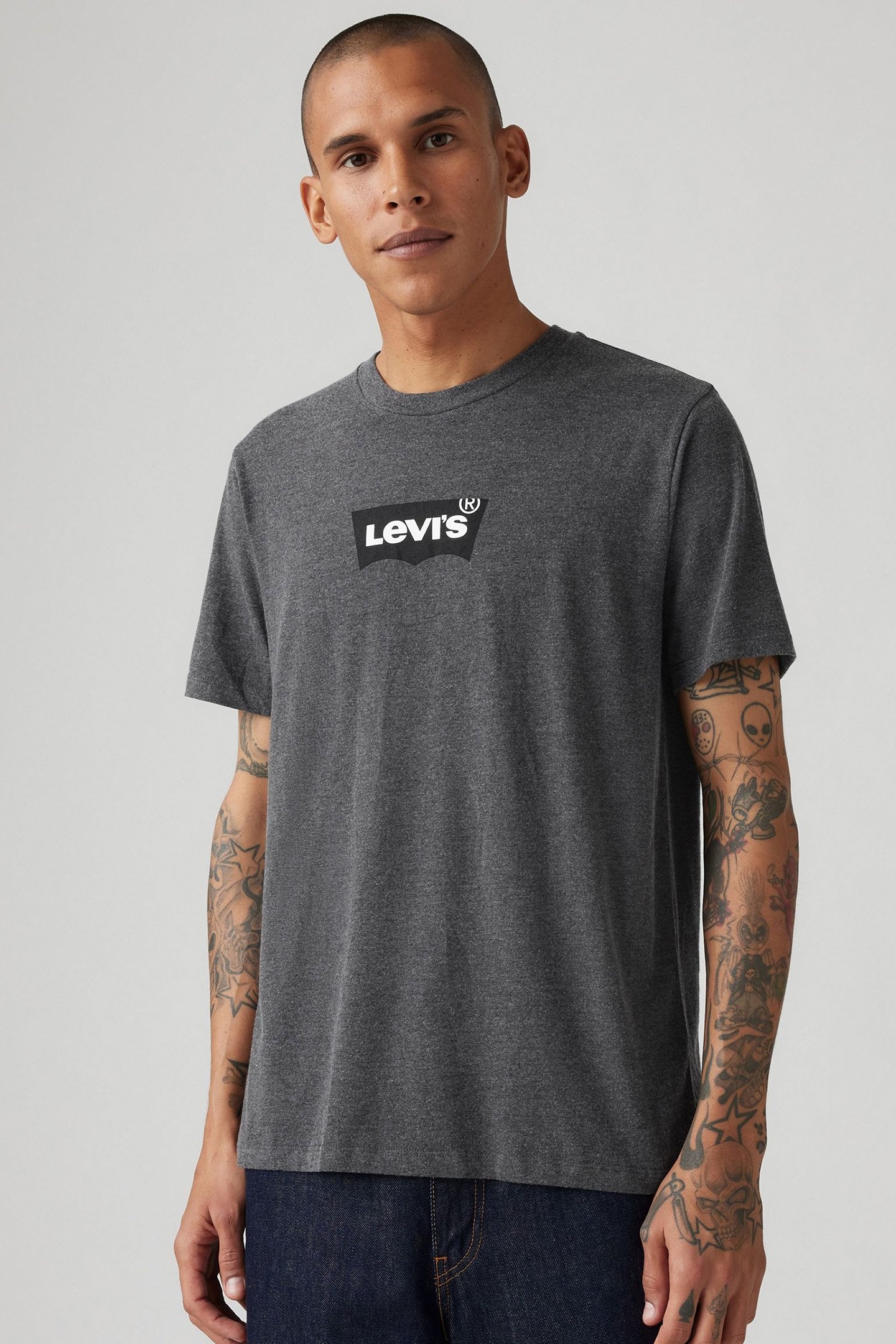 GRAPHIC CREWNECK TEE BATWING LOGO CAVIAR 5