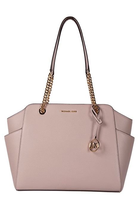MEDIUM TOP ZIP TOTE BAG WITH CHAIN IN SOFT PINK 1