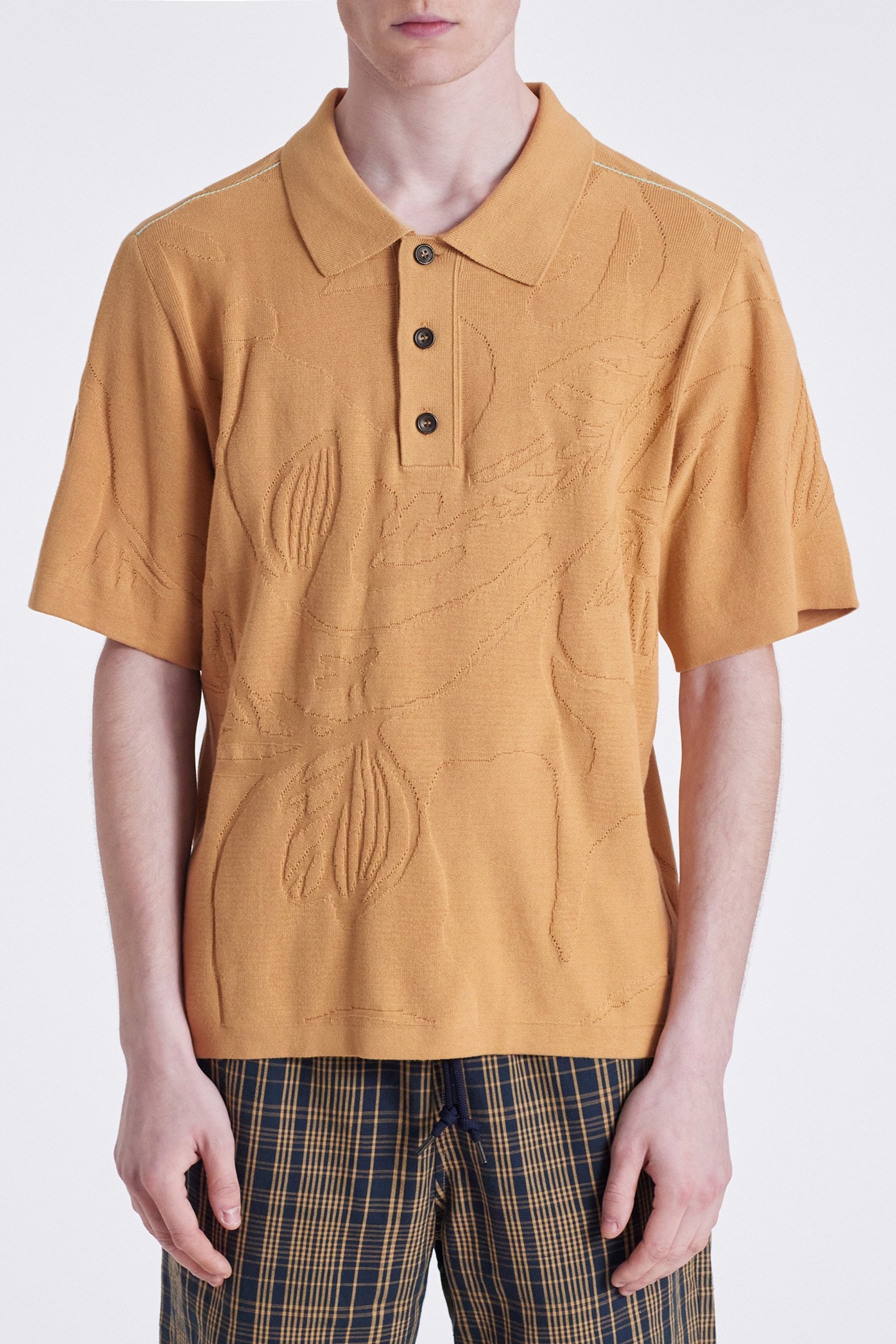 MENS SWEATER SS POLO MEDIUM BEIGE 1