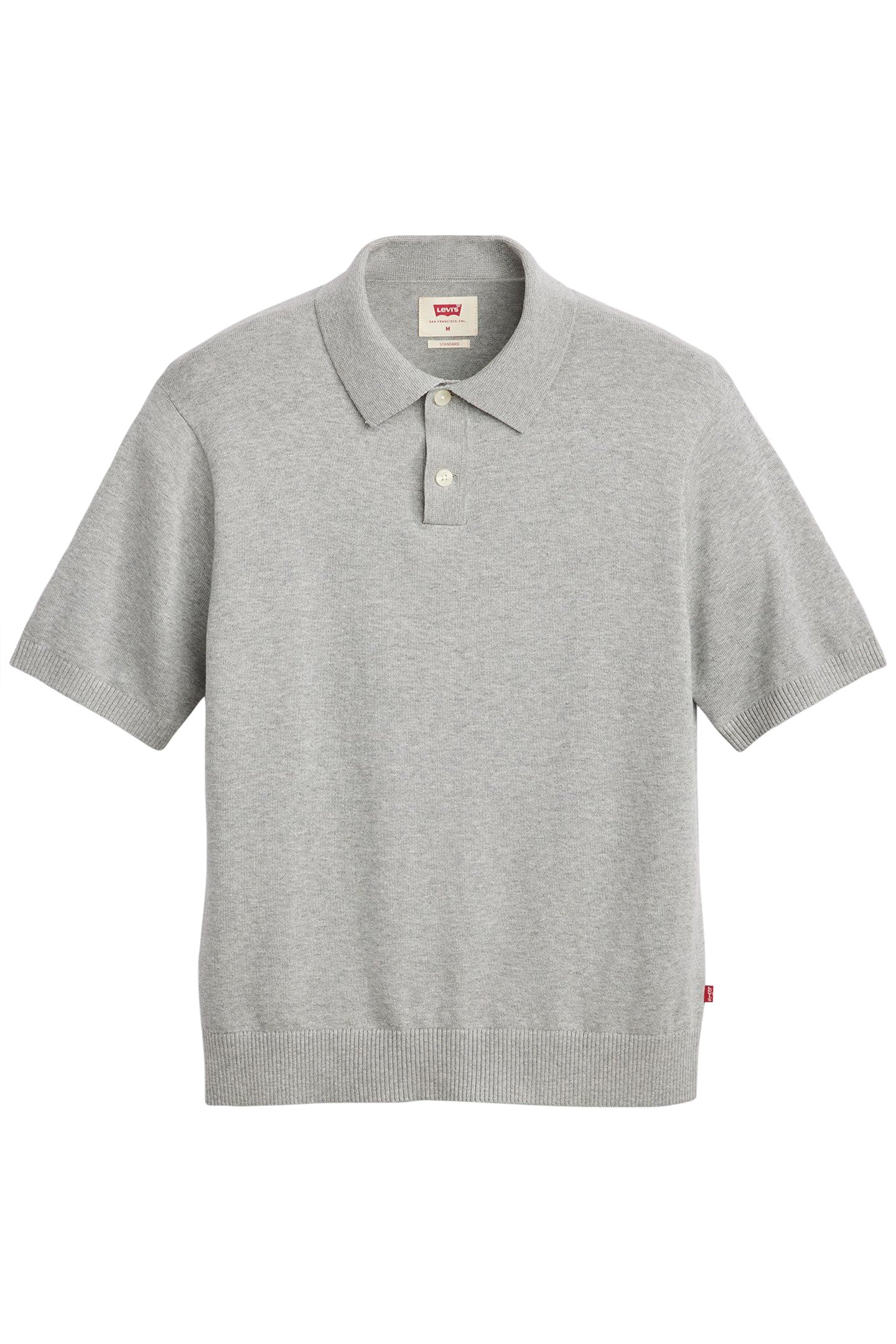 SWEATER KNIT POLO MID TONE GREY HEATHER 3