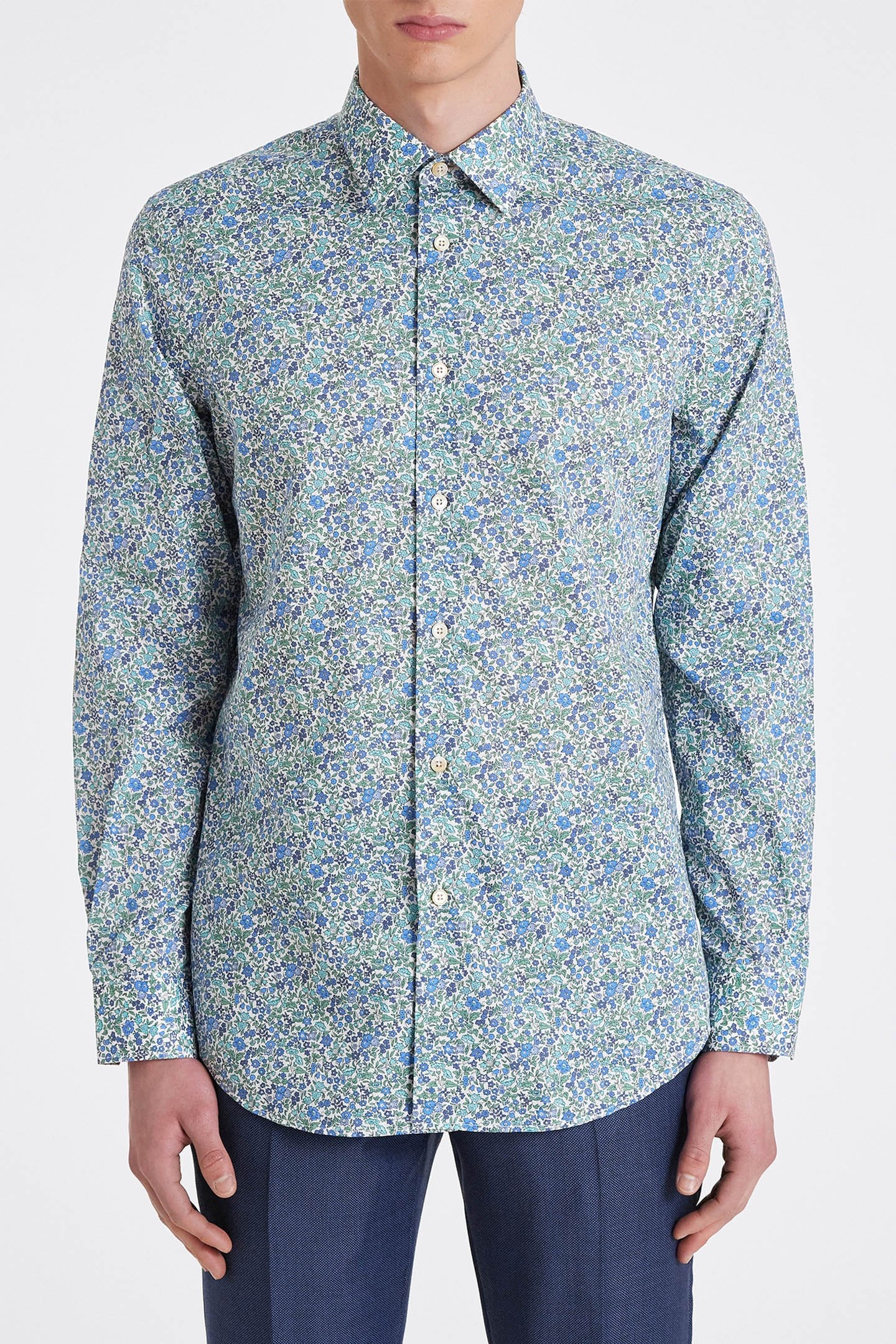 MENS S/C TAILORED FIT SHIRT LIGHT BLUE 1