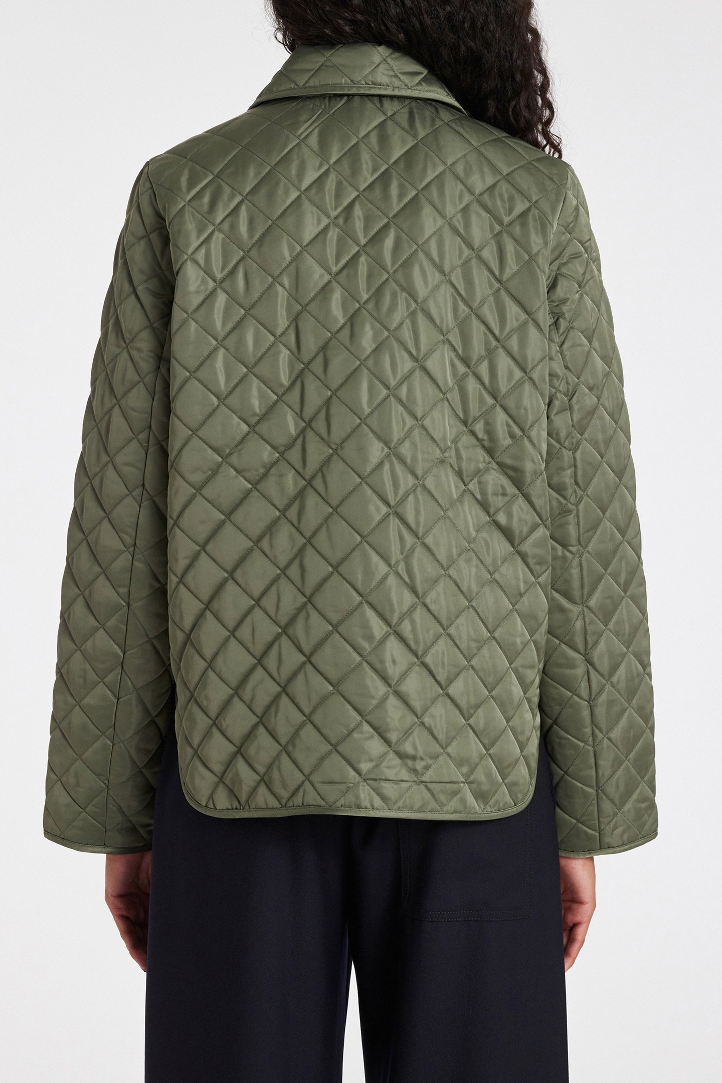 WOMENS QUILTED JACKET MILITARY GREEN 2