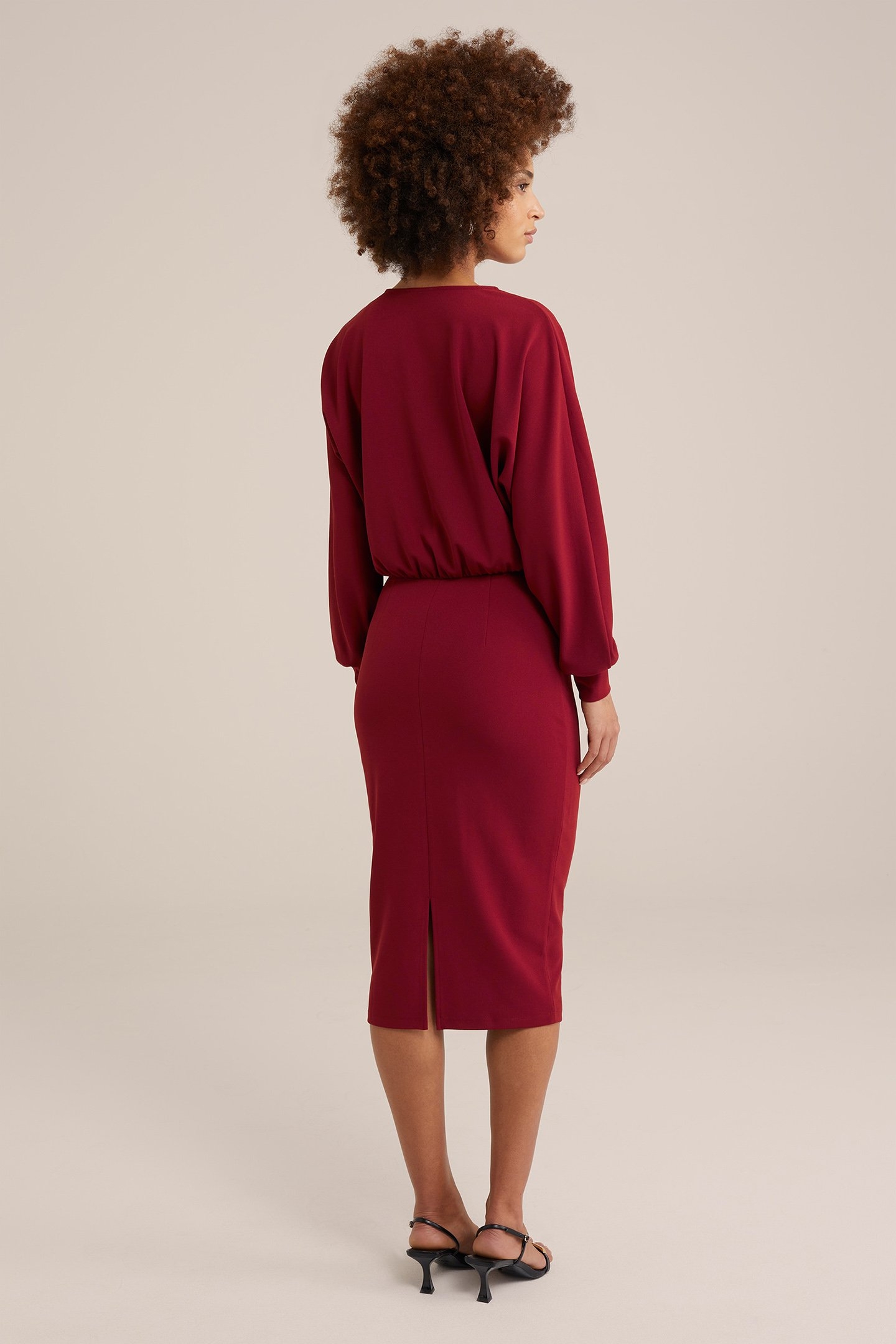 DRESS MID LENGTH VINTAGE RED 2